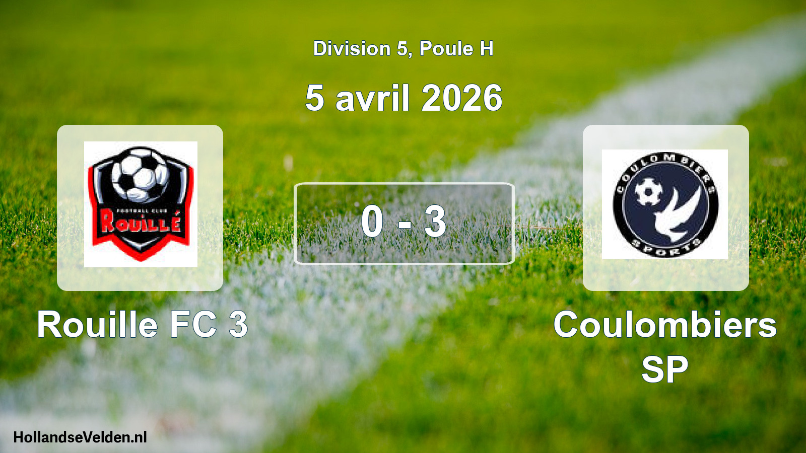 Match joué: Rouille FC 3 - Coulombiers SP 0 - 3 (5 avril 2026)