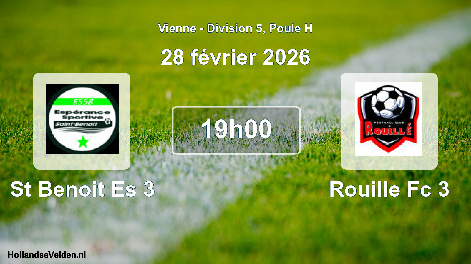 Geplande wedstrijd: St Benoit Es 3 - Rouille Fc 3 (28 février 2026)