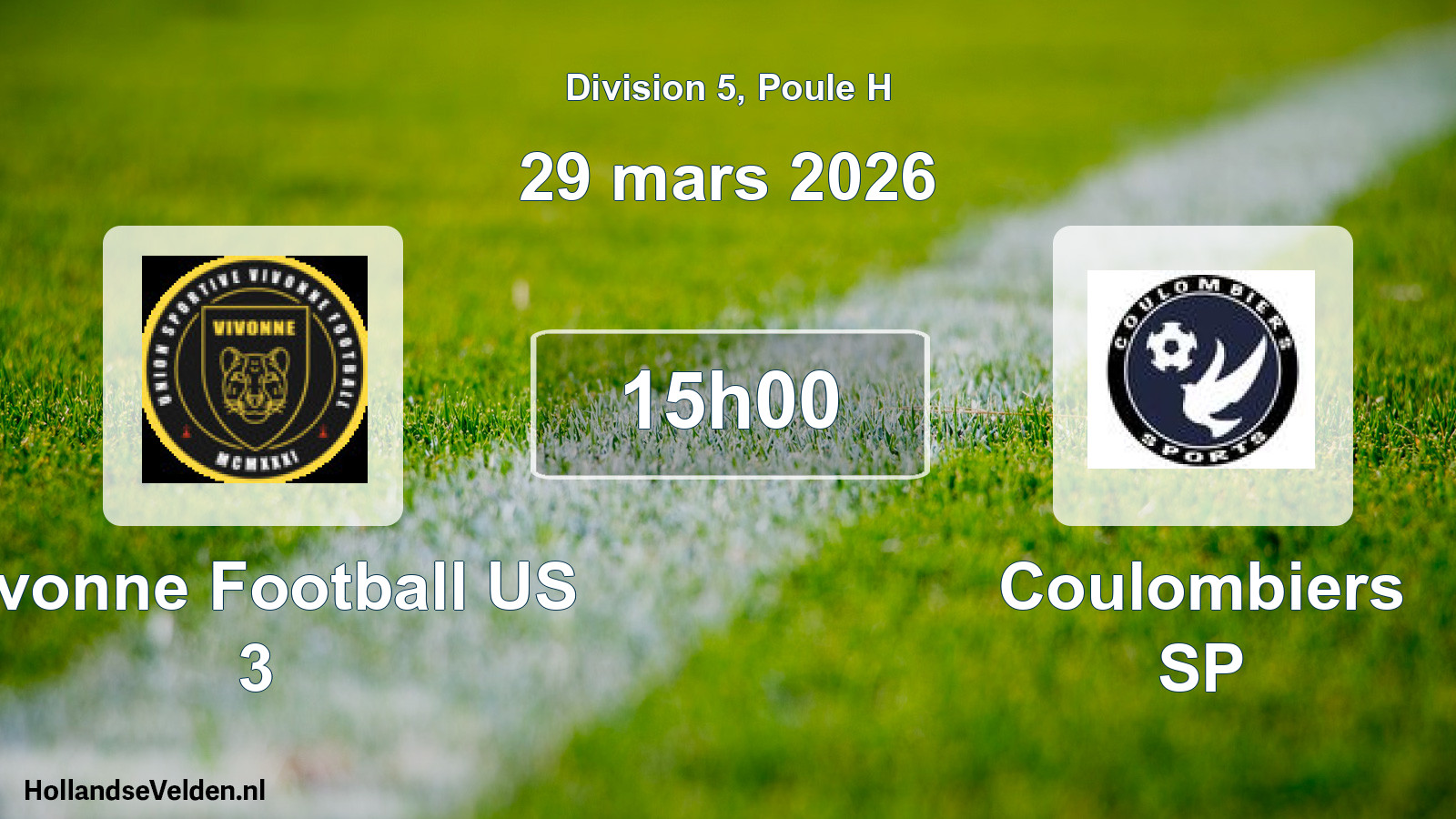 Geplande wedstrijd: Vivonne Football US 3 - Coulombiers SP (29 maart 2026)