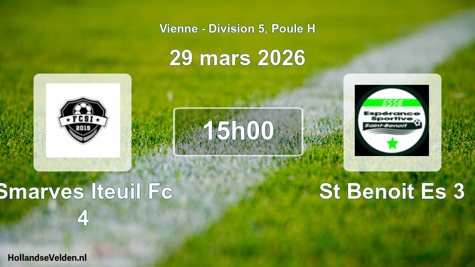 Geplande wedstrijd: Smarves Iteuil Fc 4 - St Benoit Es 3 (29 mars 2026)