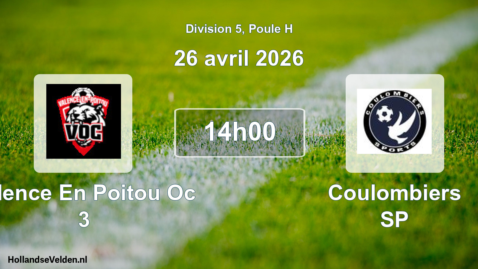 Geplande wedstrijd: Valence En Poitou Oc 3 - Coulombiers SP (26 april 2026)