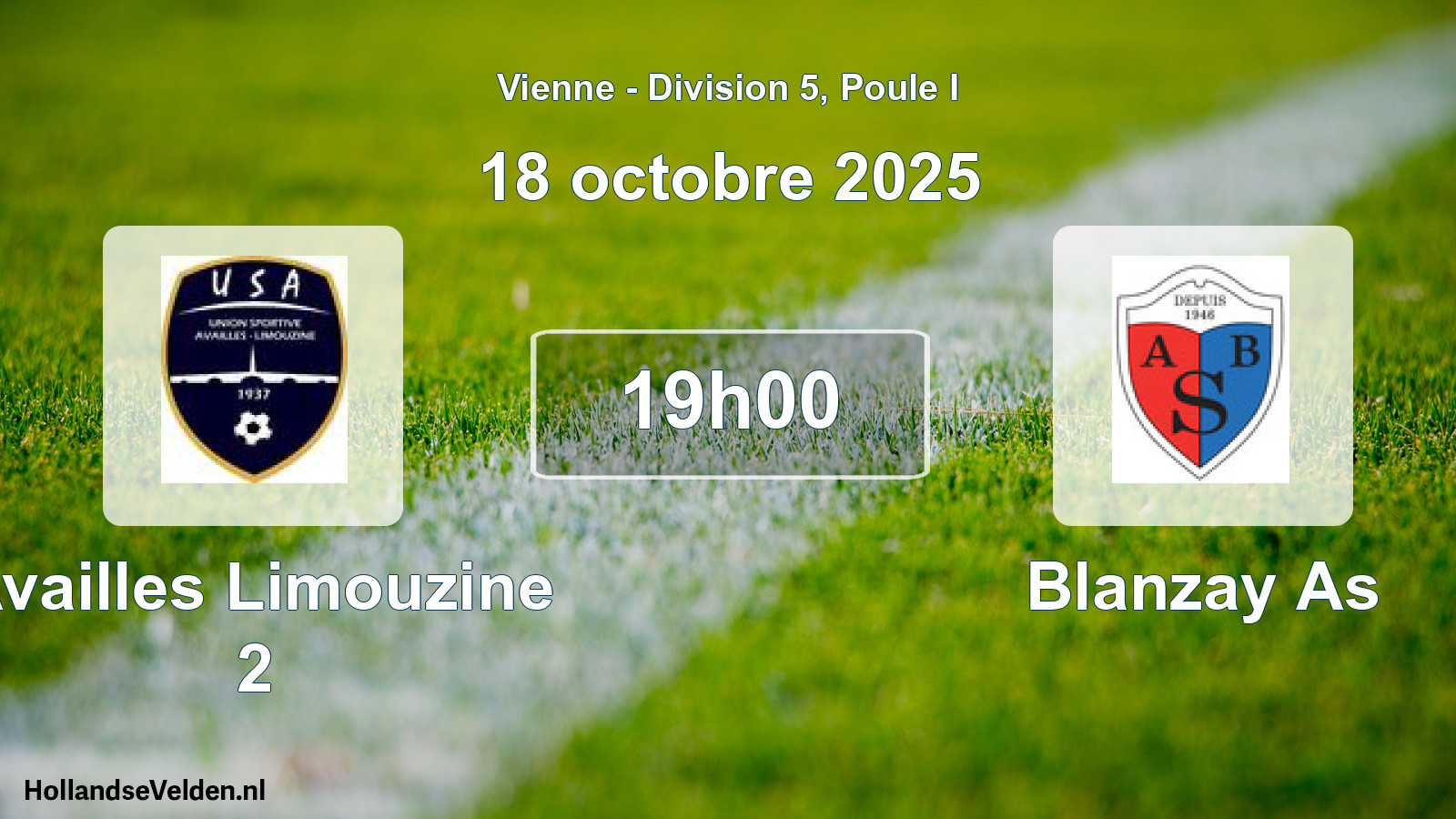 Geplande wedstrijd: Availles Limouzine 2 - Blanzay As (18 octobre 2025)