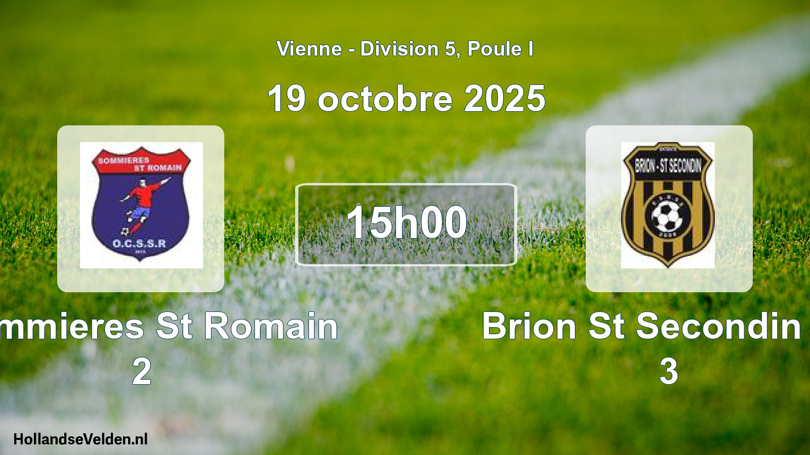 Geplande wedstrijd: Sommieres St Romain 2 - Brion St Secondin Es 3 (19 octobre 2025)