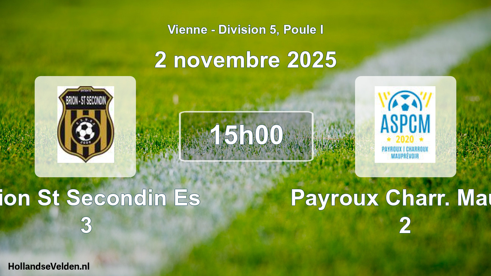 Geplande wedstrijd: Brion St Secondin Es 3 - Payroux Charr. Maup. 2 (2 novembre 2025)