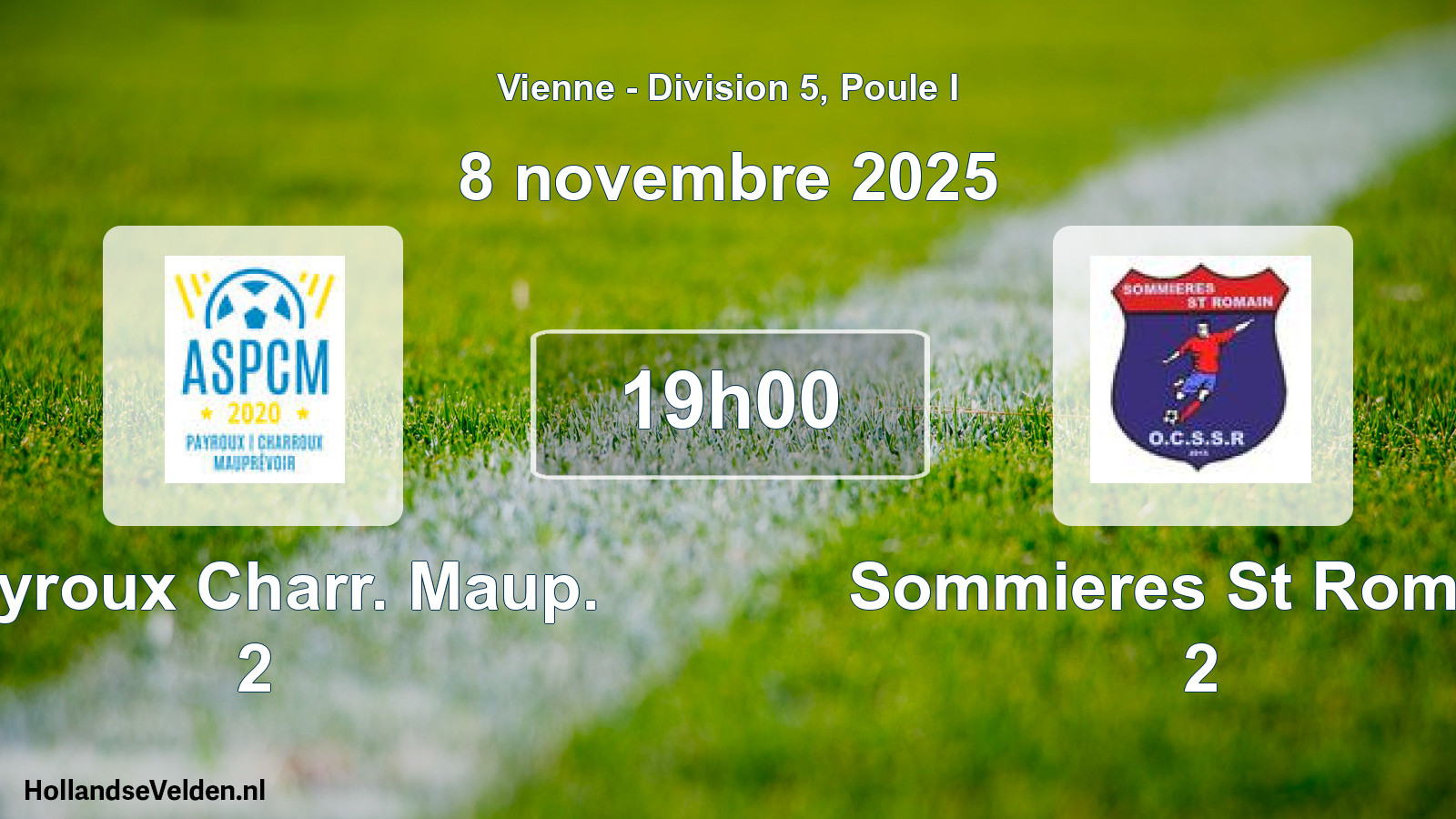 Geplande wedstrijd: Payroux Charr. Maup. 2 - Sommieres St Romain 2 (8 november 2025)