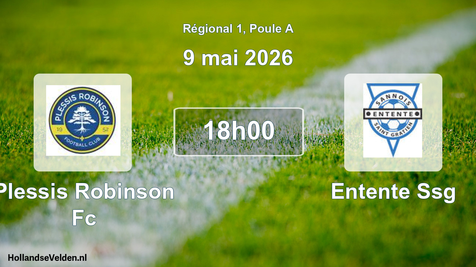 Geplande wedstrijd: Plessis Robinson Fc - Entente Ssg (9 mei 2026)