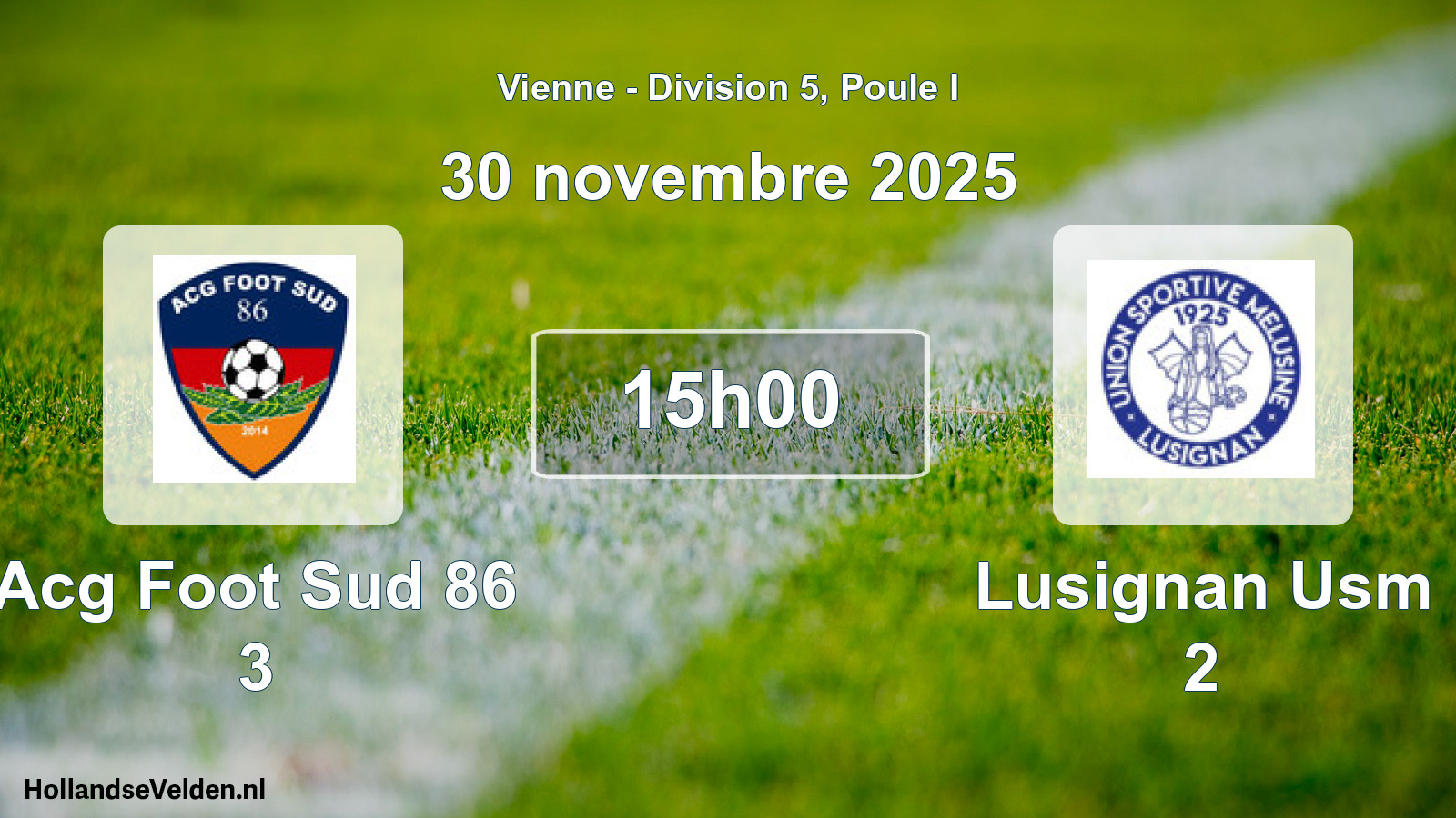 Geplande wedstrijd: Acg Foot Sud 86 3 - Lusignan Usm 2 (30 novembre 2025)