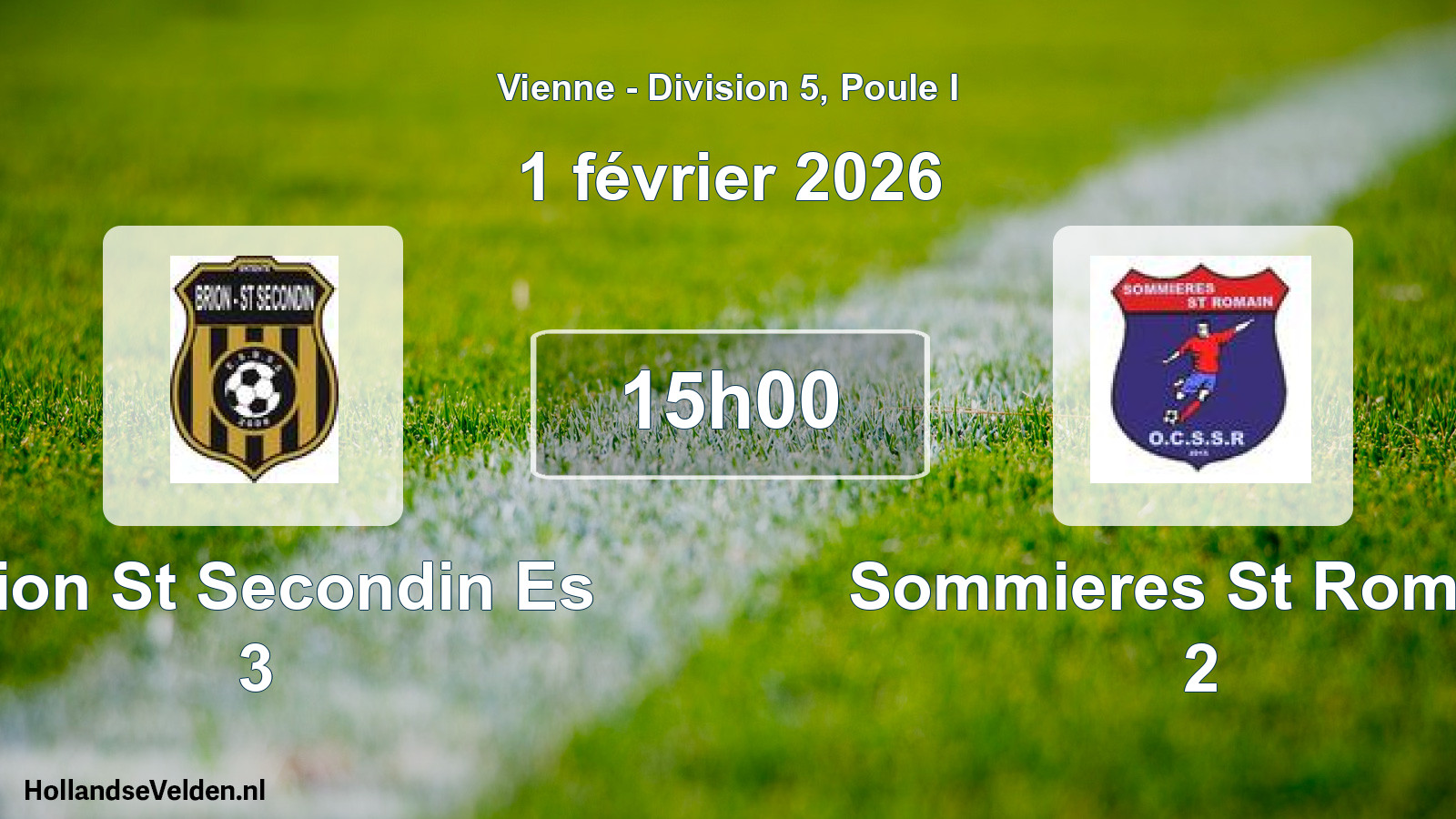 Geplande wedstrijd: Brion St Secondin Es 3 - Sommieres St Romain 2 (1 février 2026)