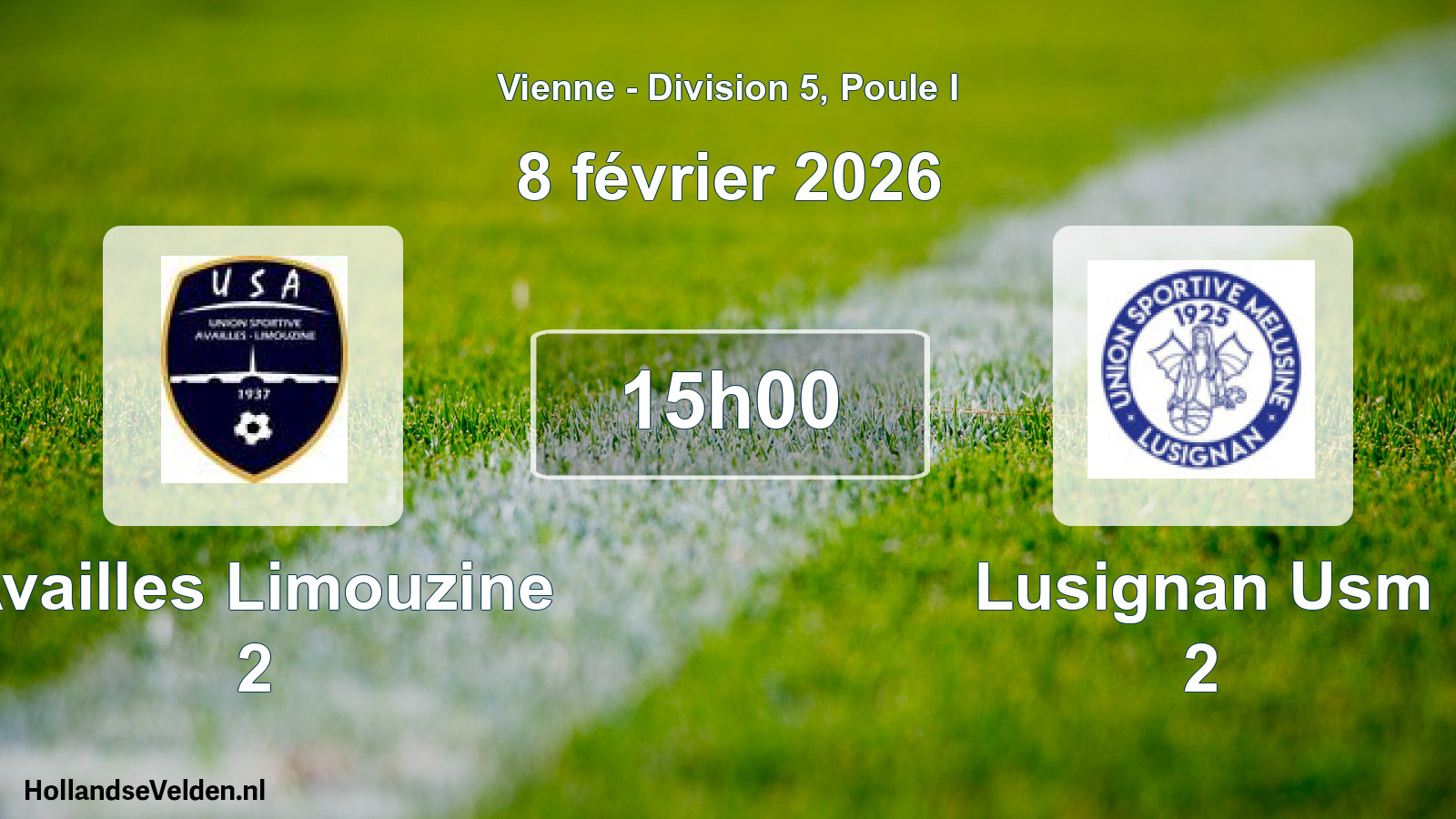 Geplande wedstrijd: Availles Limouzine 2 - Lusignan Usm 2 (8 février 2026)
