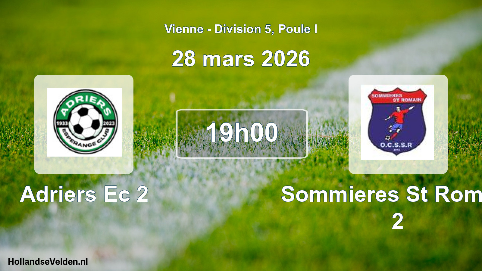 Geplande wedstrijd: Adriers Ec 2 - Sommieres St Romain 2 (28 mars 2026)