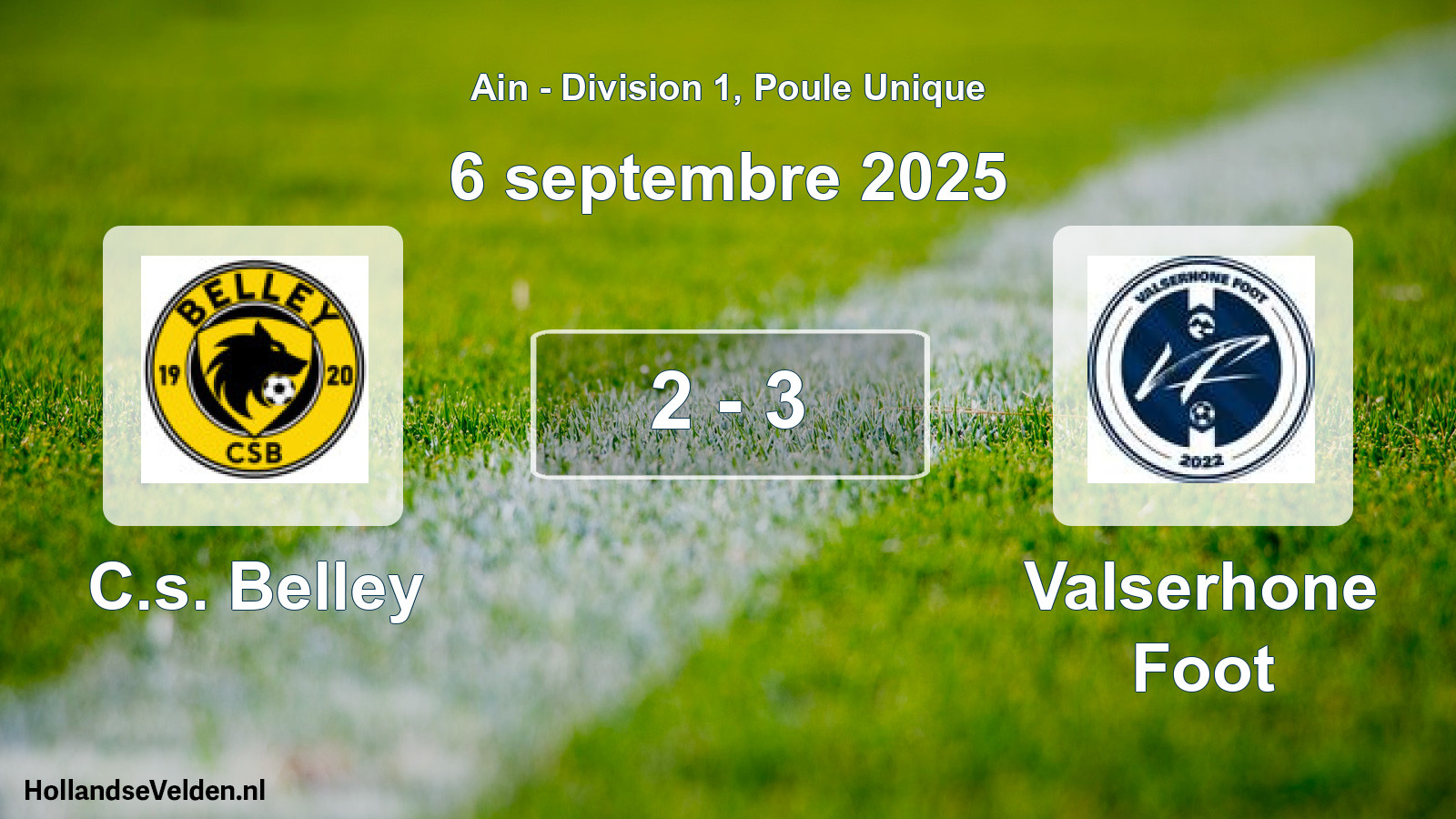 Gespeelde wedstrijd: C.s. Belley - Valserhone Foot 2 - 3 (6 september 2025)
