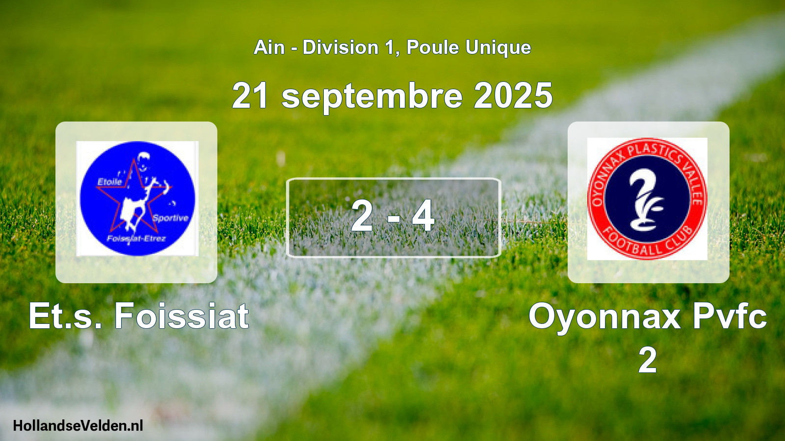Gespeelde wedstrijd: Et.s. Foissiat - Oyonnax Pvfc 2 2 - 4 (21 september 2025)