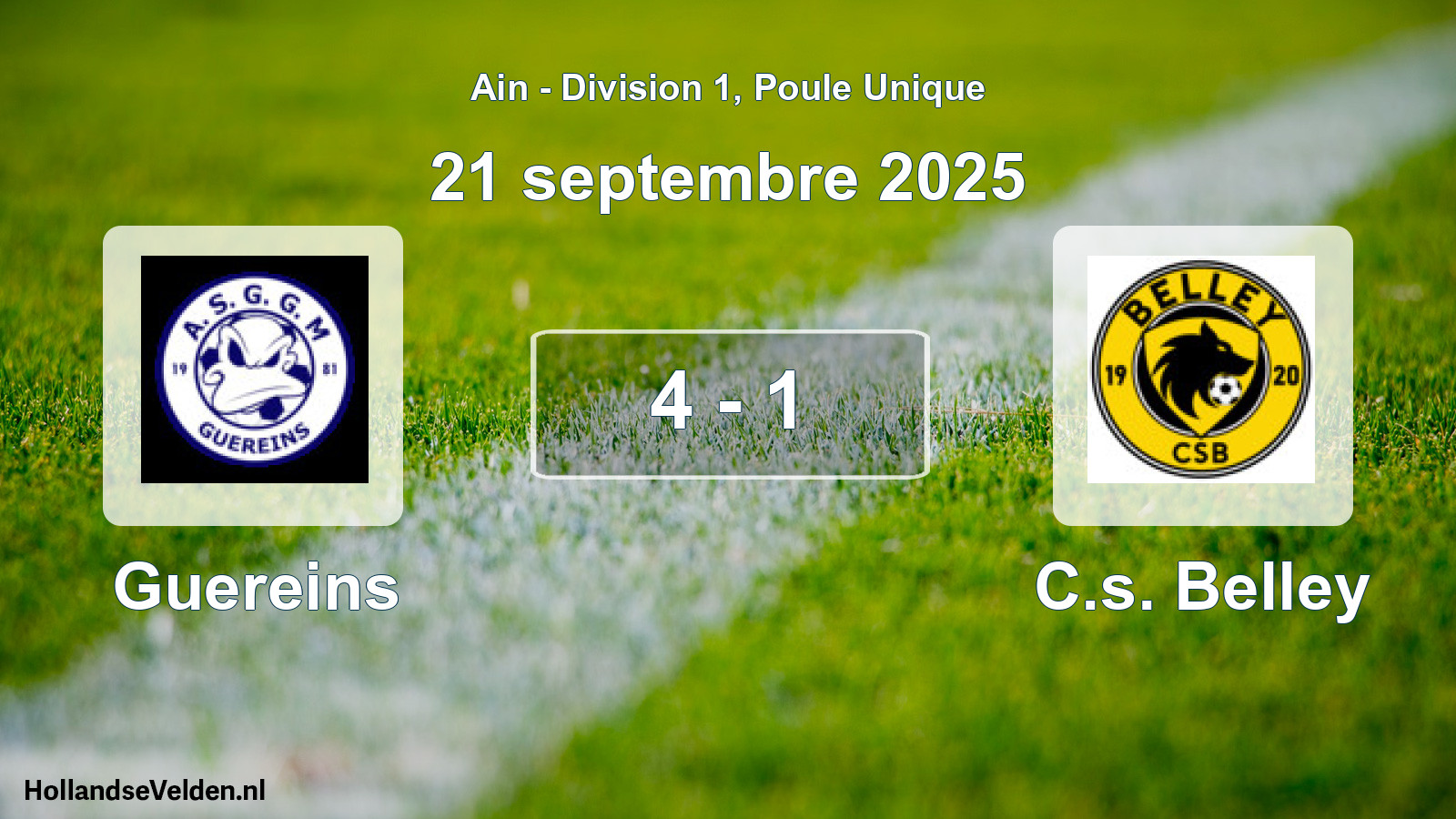 Match joué: Guereins - C.s. Belley 4 - 1 (21 septembre 2025)