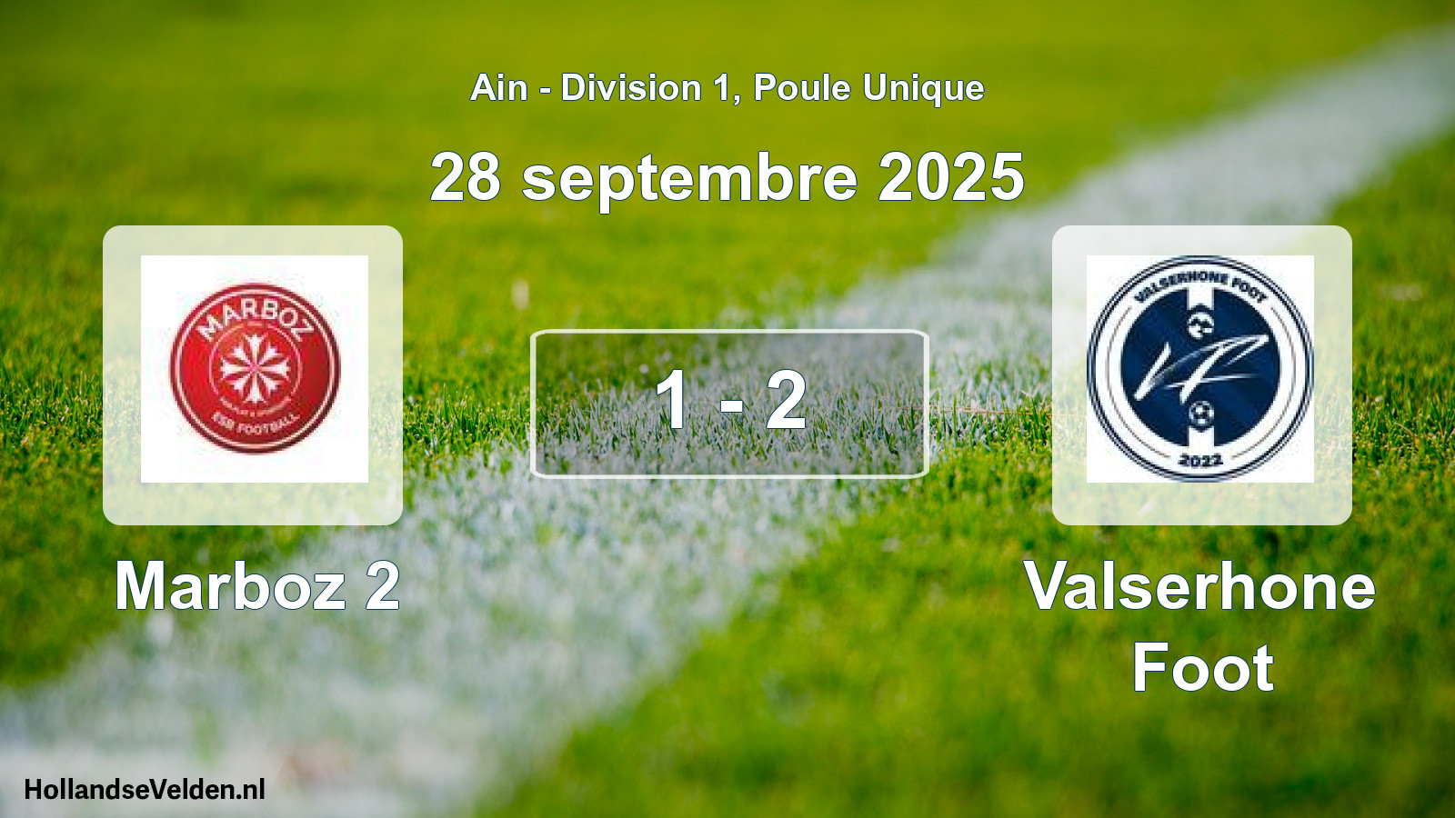 Gespeelde wedstrijd: Marboz 2 - Valserhone Foot 1 - 2 (28 september 2025)