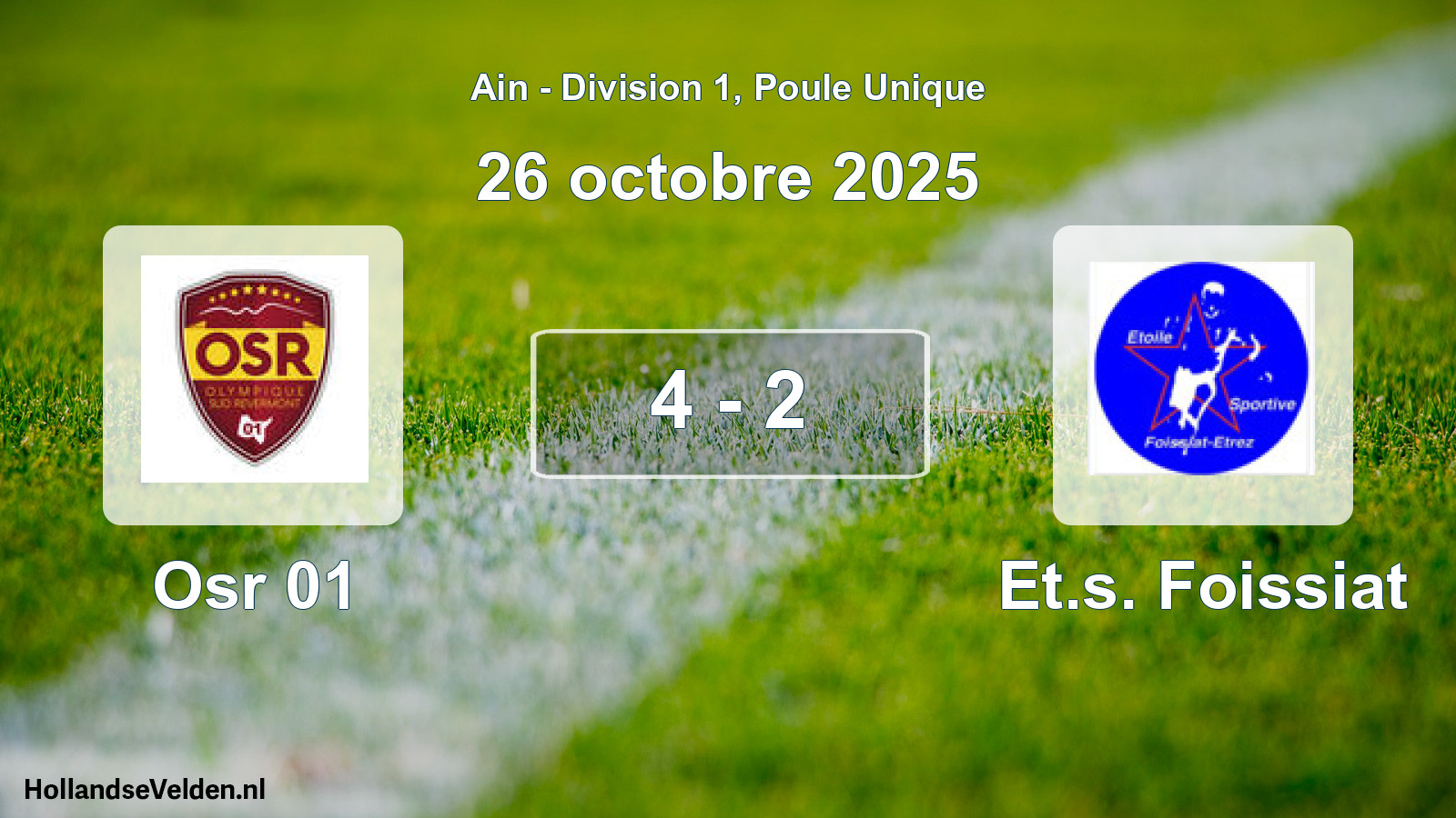 Match joué: Osr 01 - Et.s. Foissiat 4 - 2 (26 octobre 2025)