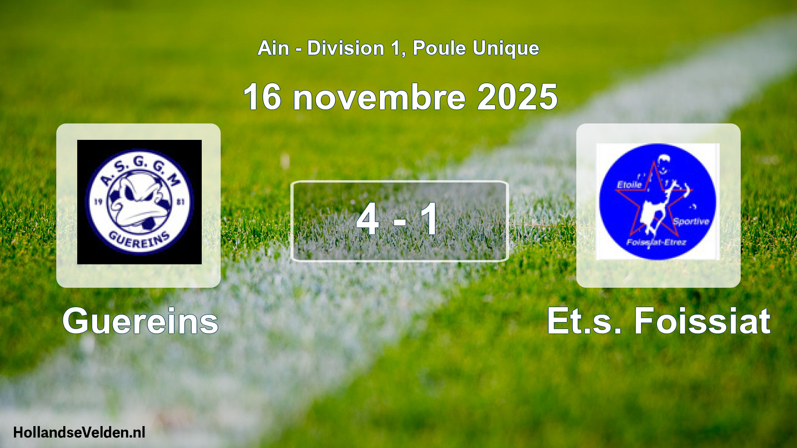 Match joué: Guereins - Et.s. Foissiat 4 - 1 (16 novembre 2025)