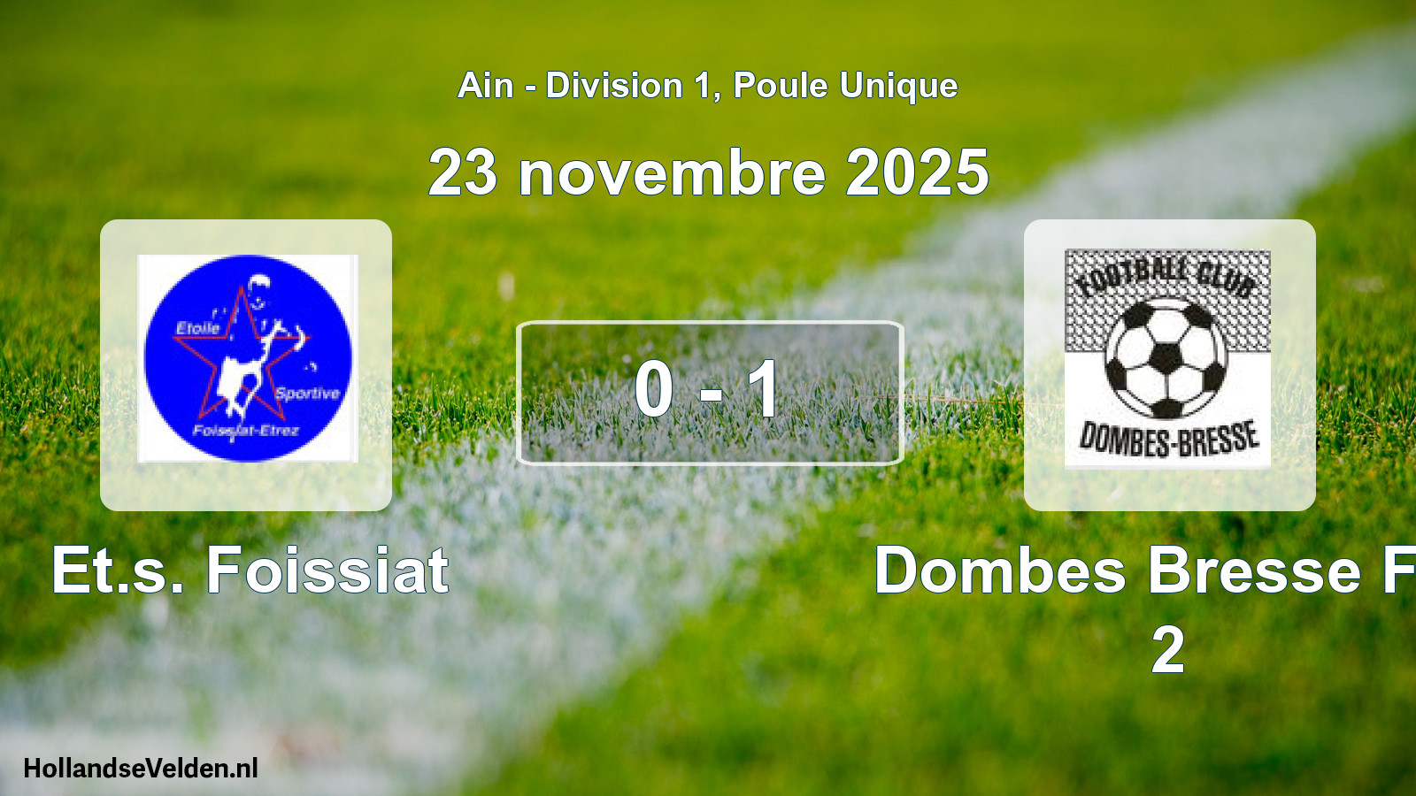 Gespeelde wedstrijd: Et.s. Foissiat - Dombes Bresse FC 2 0 - 1 (23 november 2025)