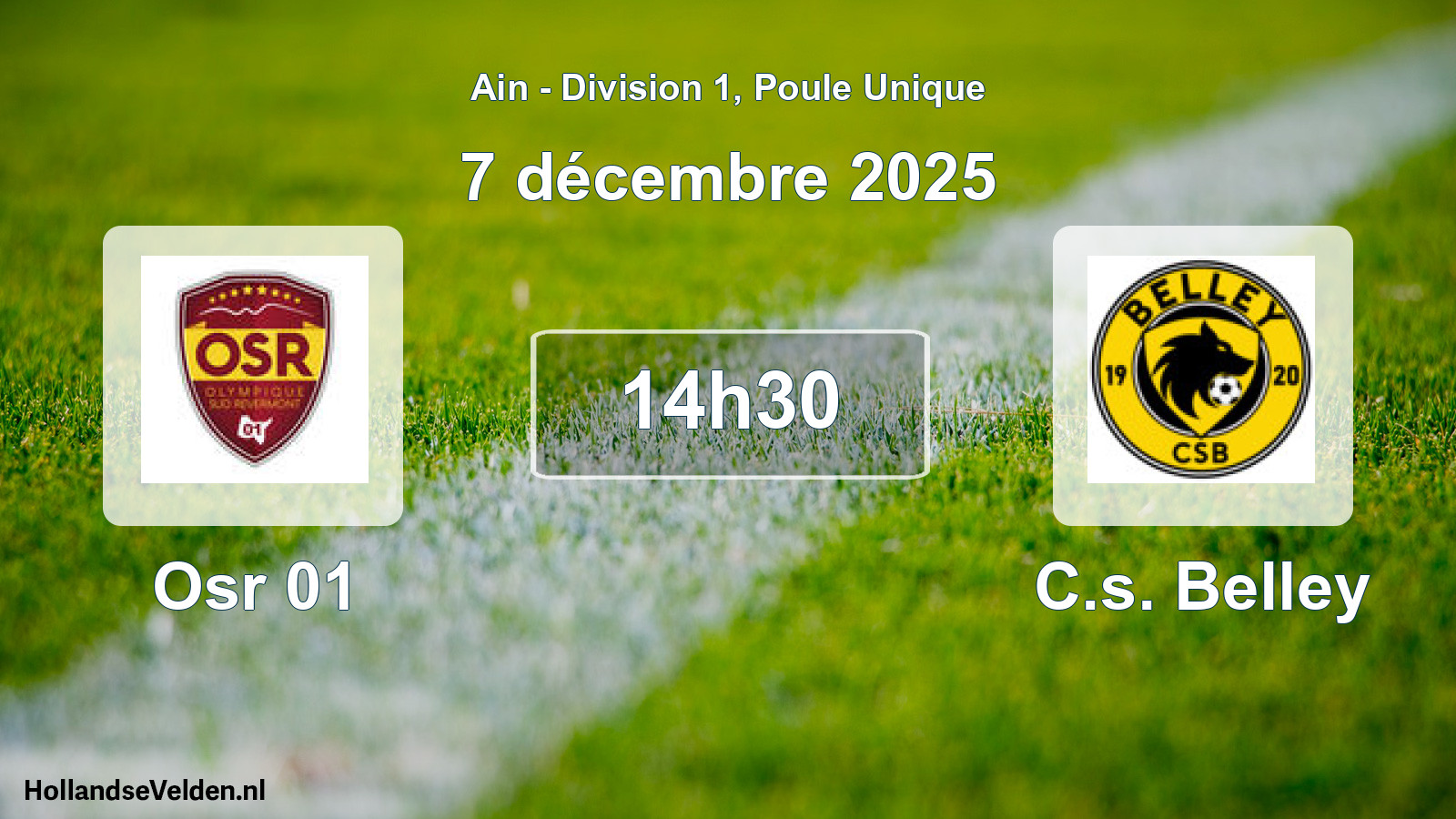 Match programmé: Osr 01 - C.s. Belley (7 décembre 2025)
