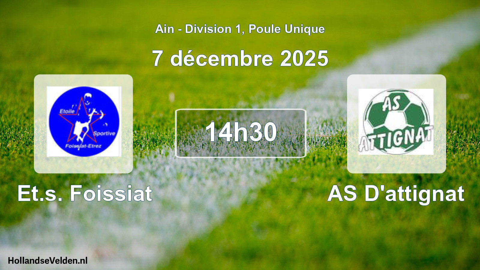 Geplande wedstrijd: Et.s. Foissiat - AS D'attignat (7 december 2025)