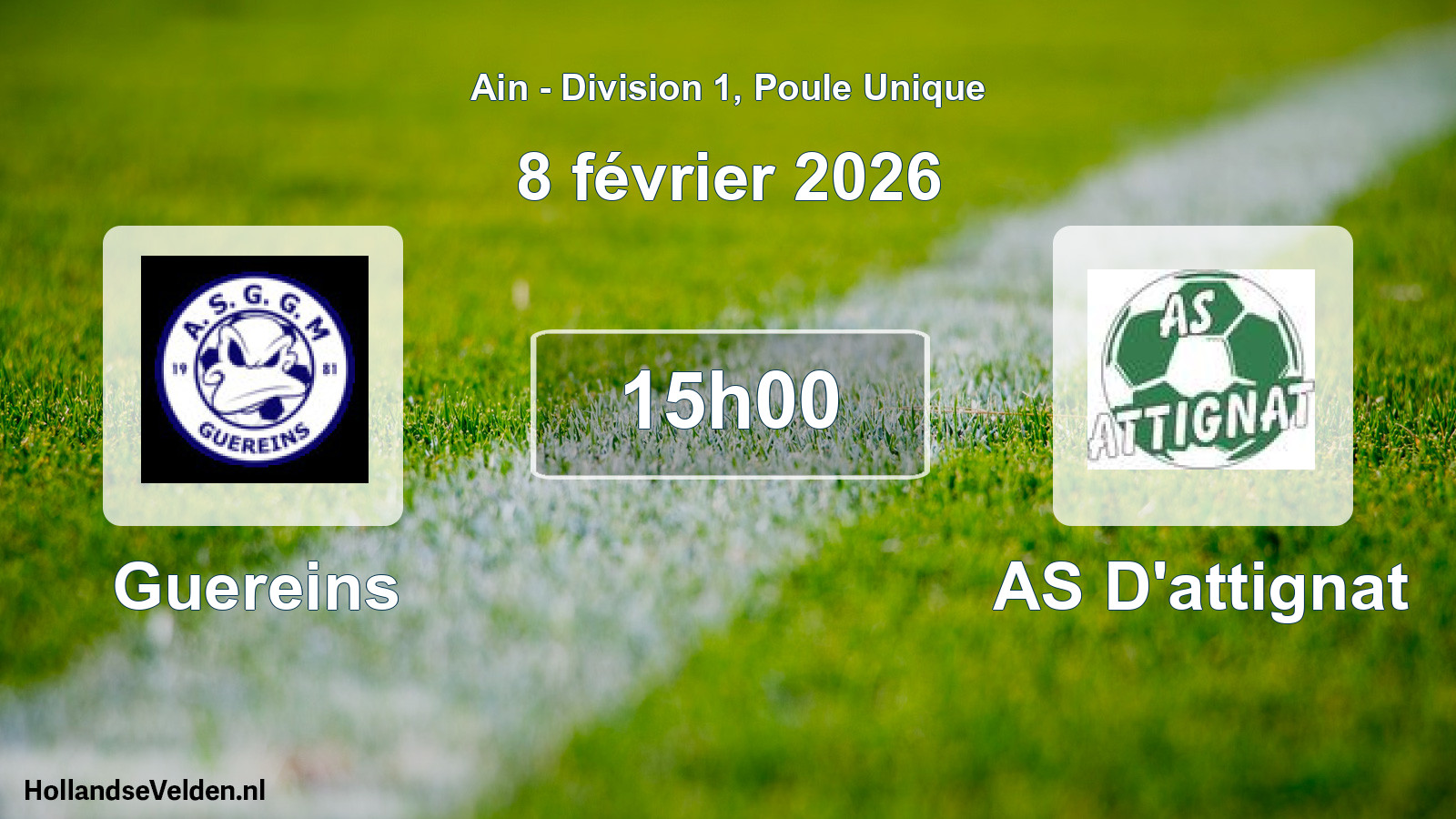 Geplande wedstrijd: Guereins - AS D'attignat (8 februari 2026)