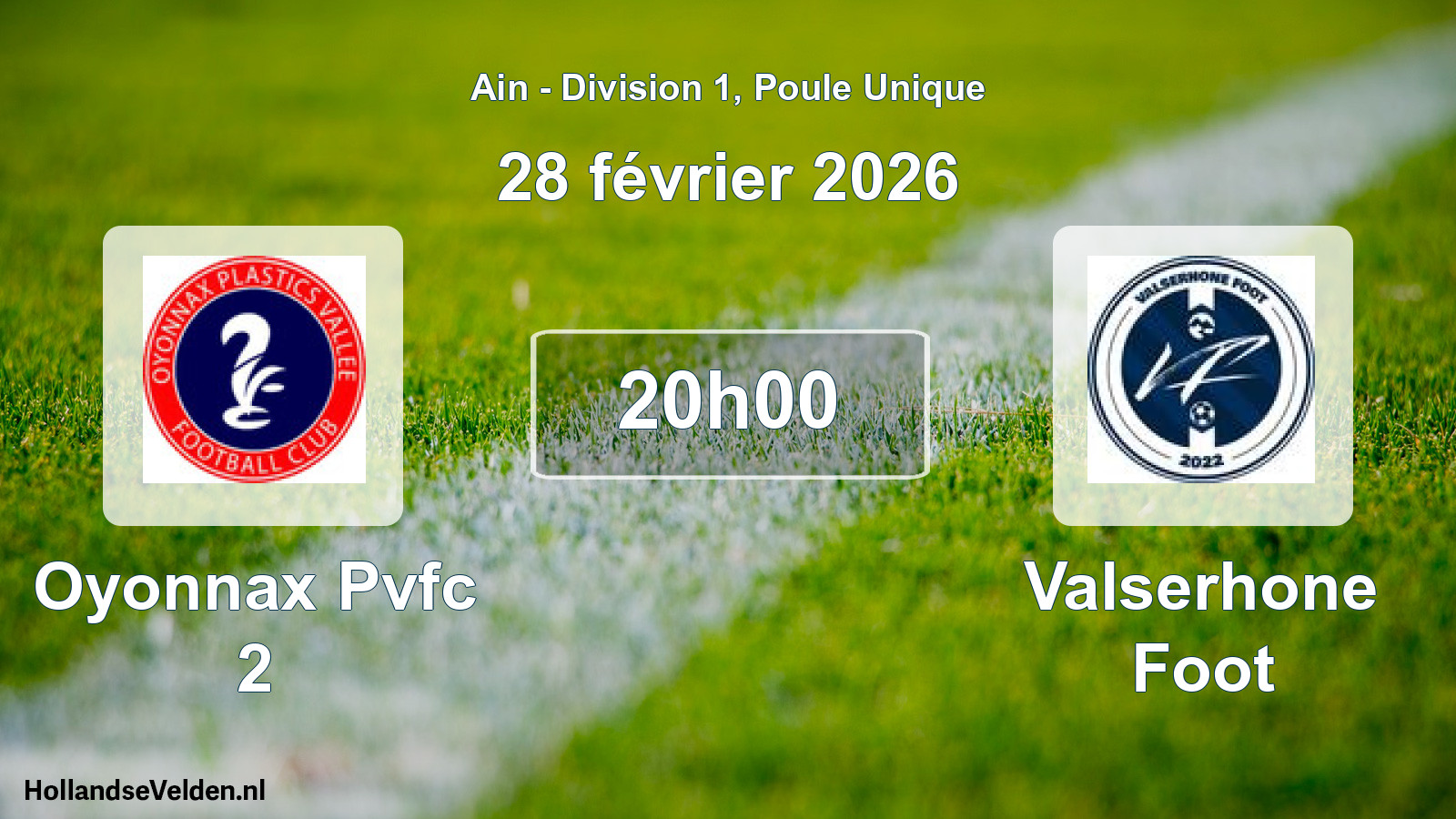 Geplande wedstrijd: Oyonnax Pvfc 2 - Valserhone Foot (28 februari 2026)