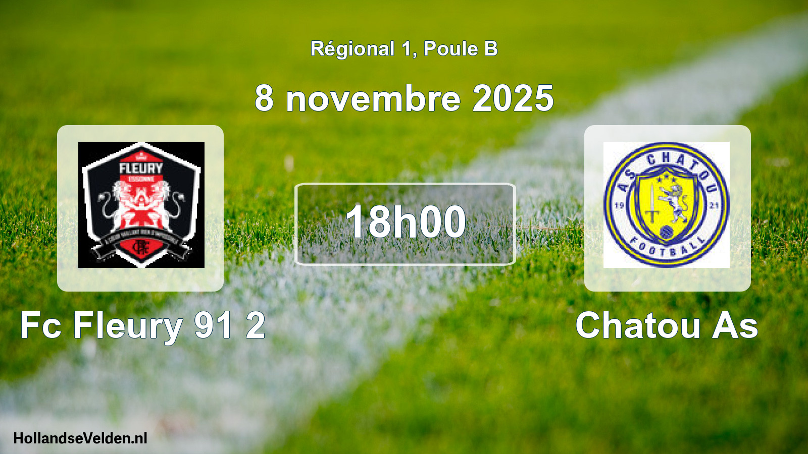 Geplande wedstrijd: Fc Fleury 91 2 - Chatou As (8 novembre 2025)