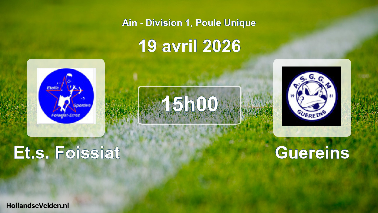 Geplande wedstrijd: Et.s. Foissiat - Guereins (19 april 2026)
