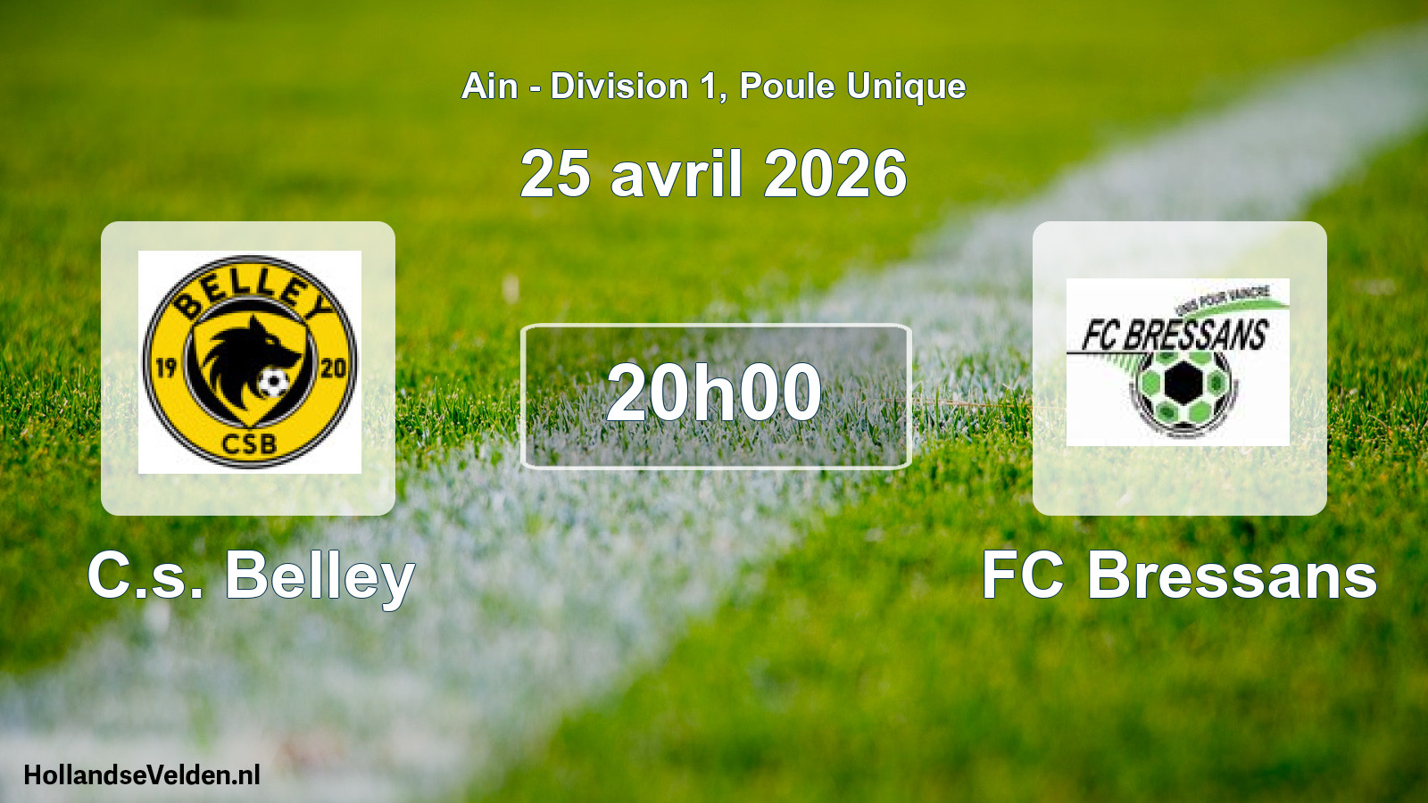 Geplande wedstrijd: C.s. Belley - FC Bressans (25 april 2026)