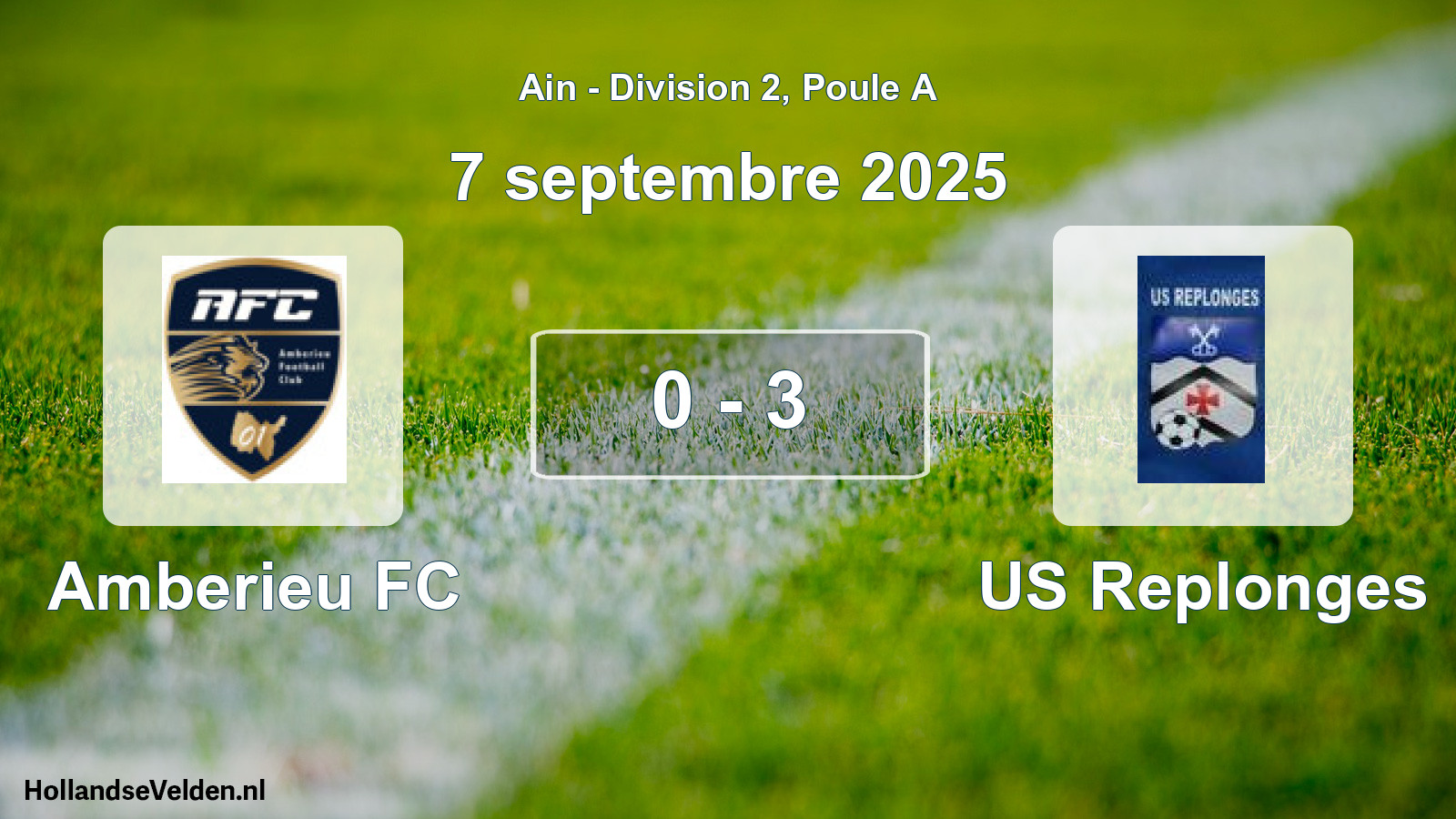Gespeelde wedstrijd: Amberieu FC - US Replonges 0 - 3 (7 september 2025)