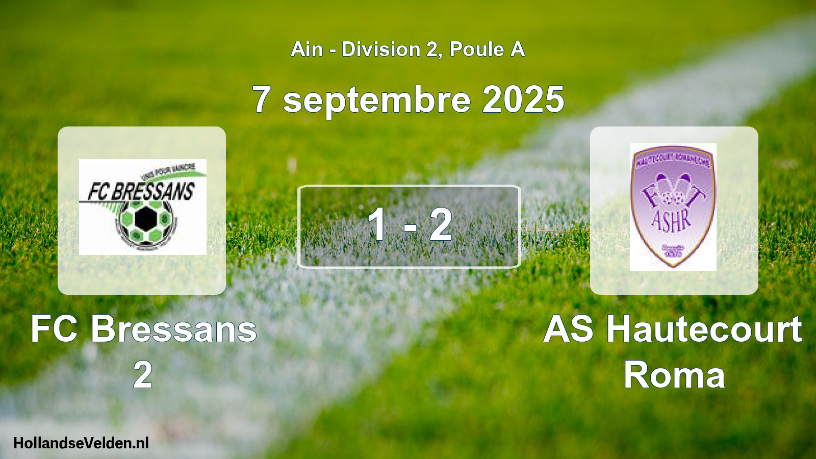 Gespeelde wedstrijd: FC Bressans 2 - AS Hautecourt Roma 1 - 2 (7 september 2025)