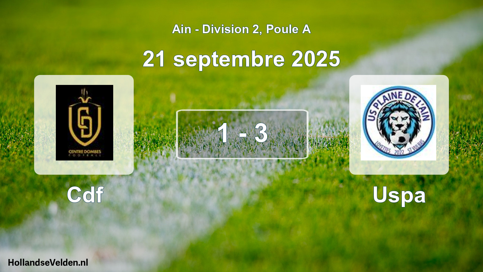 Gespeelde wedstrijd: Cdf - Uspa 1 - 3 (21 september 2025)