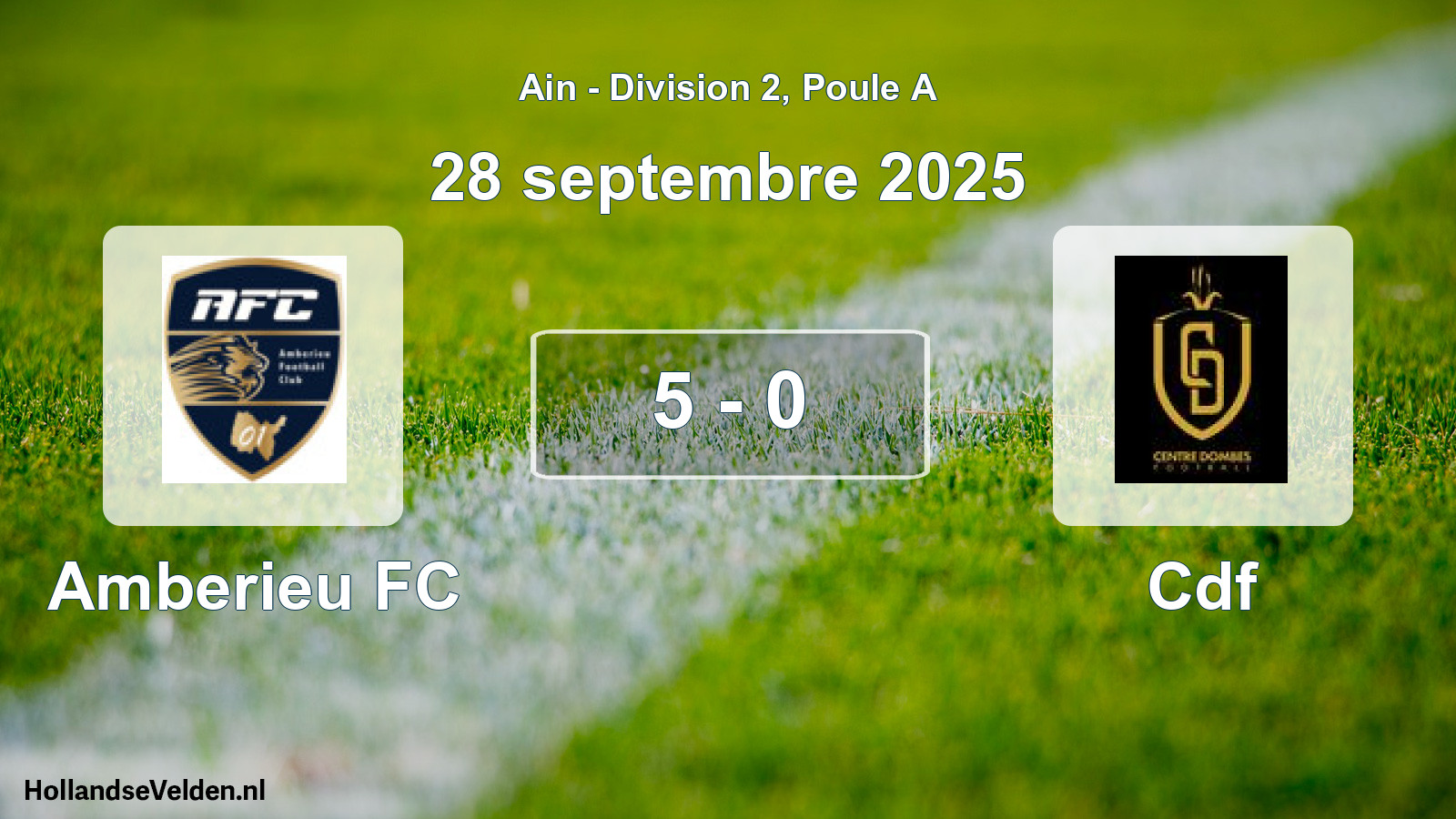 Gespeelde wedstrijd: Amberieu FC - Cdf 5 - 0 (28 september 2025)