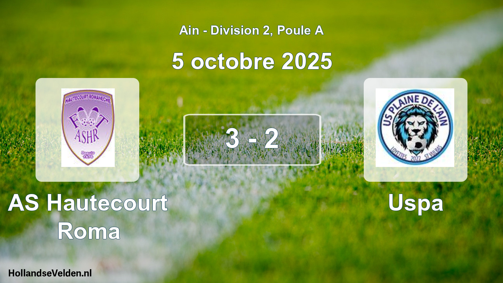 Gespeelde wedstrijd: AS Hautecourt Roma - Uspa 3 - 2 (5 oktober 2025)