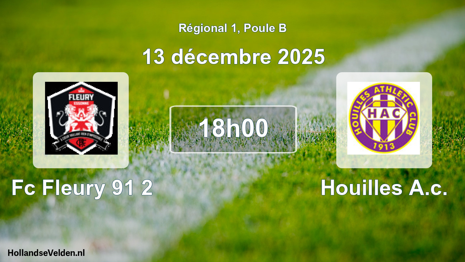 Geplande wedstrijd: Fc Fleury 91 2 - Houilles A.c. (13 décembre 2025)