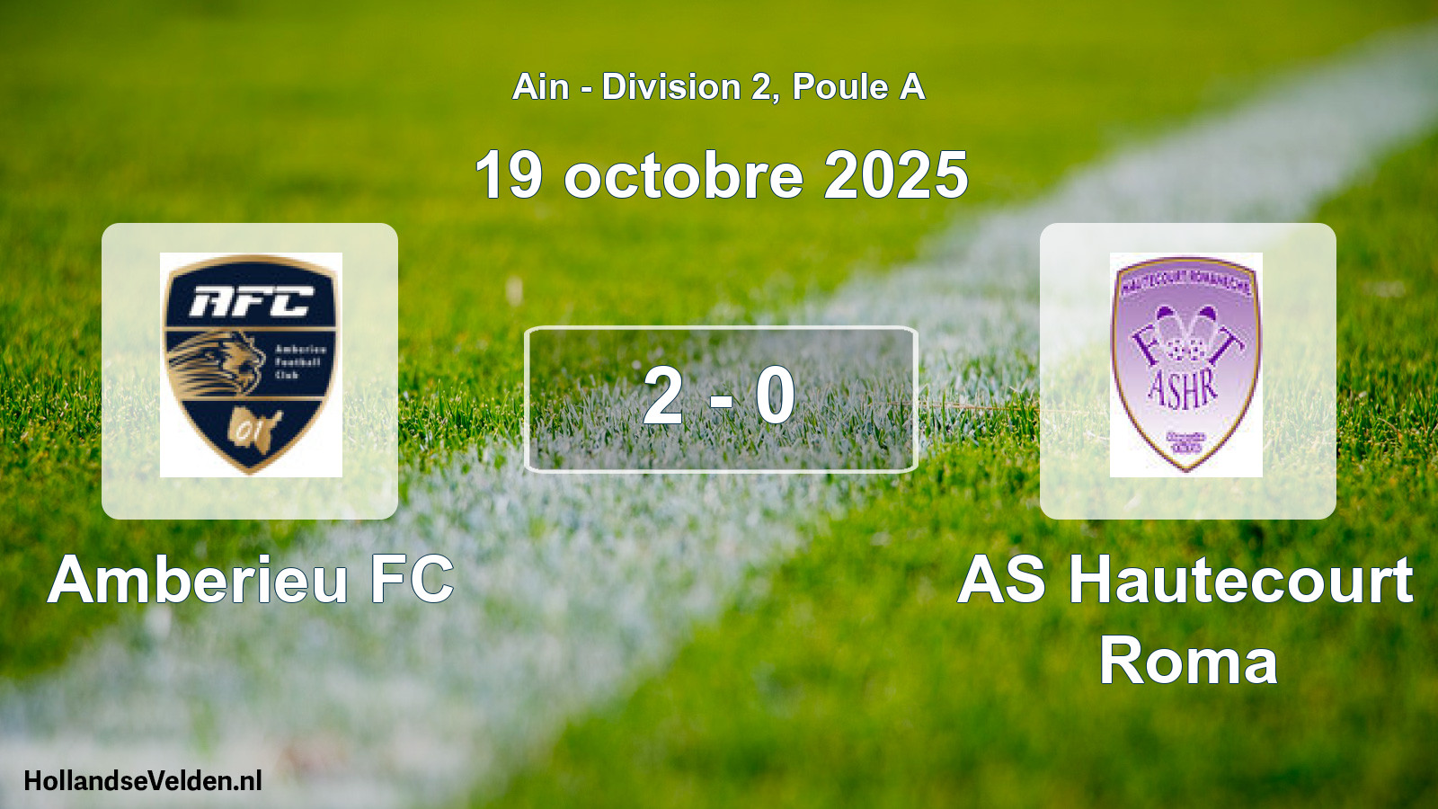 Match joué: Amberieu FC - AS Hautecourt Roma 2 - 0 (19 octobre 2025)