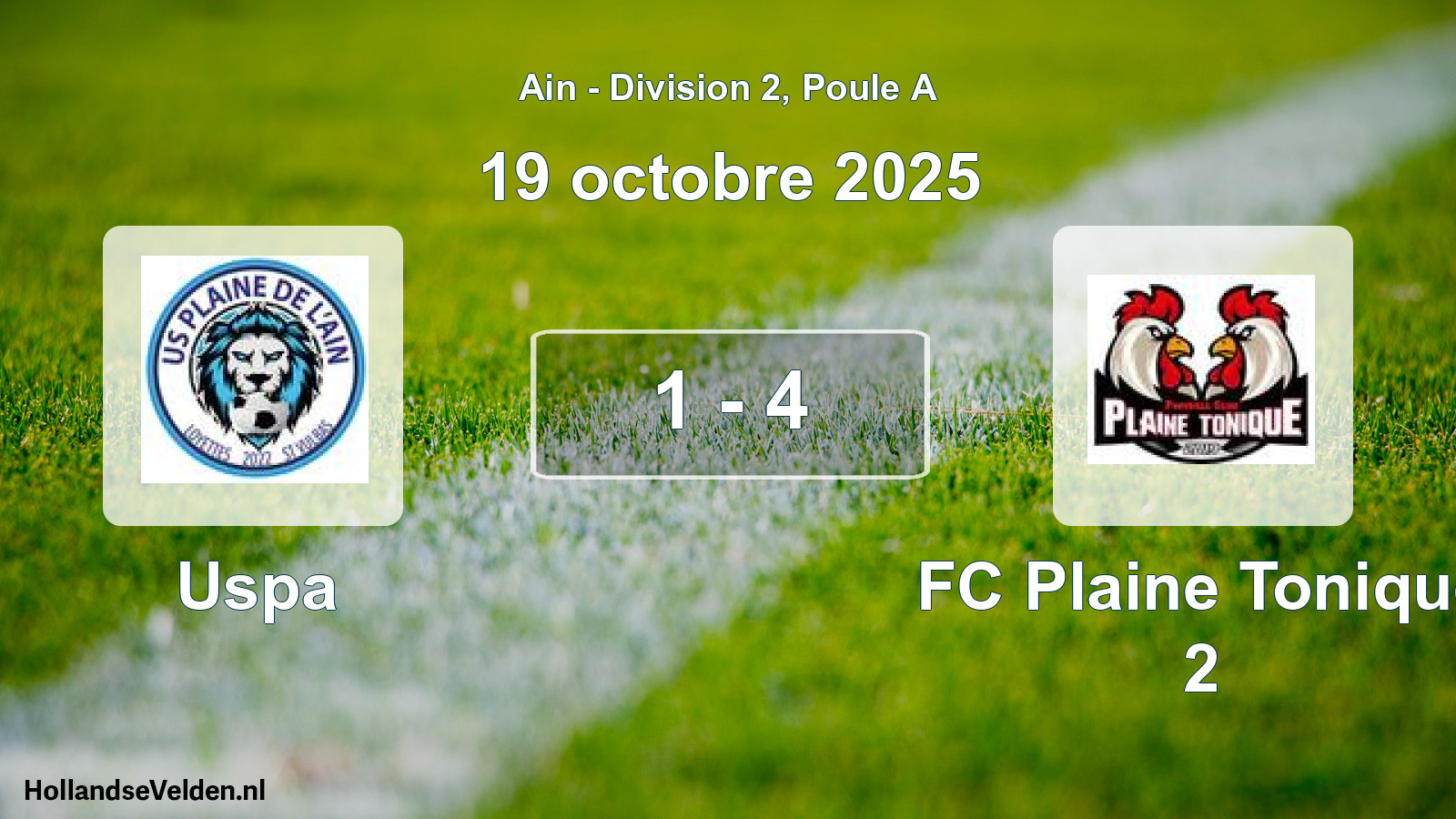 Gespeelde wedstrijd: Uspa - FC Plaine Tonique 2 1 - 4 (19 oktober 2025)