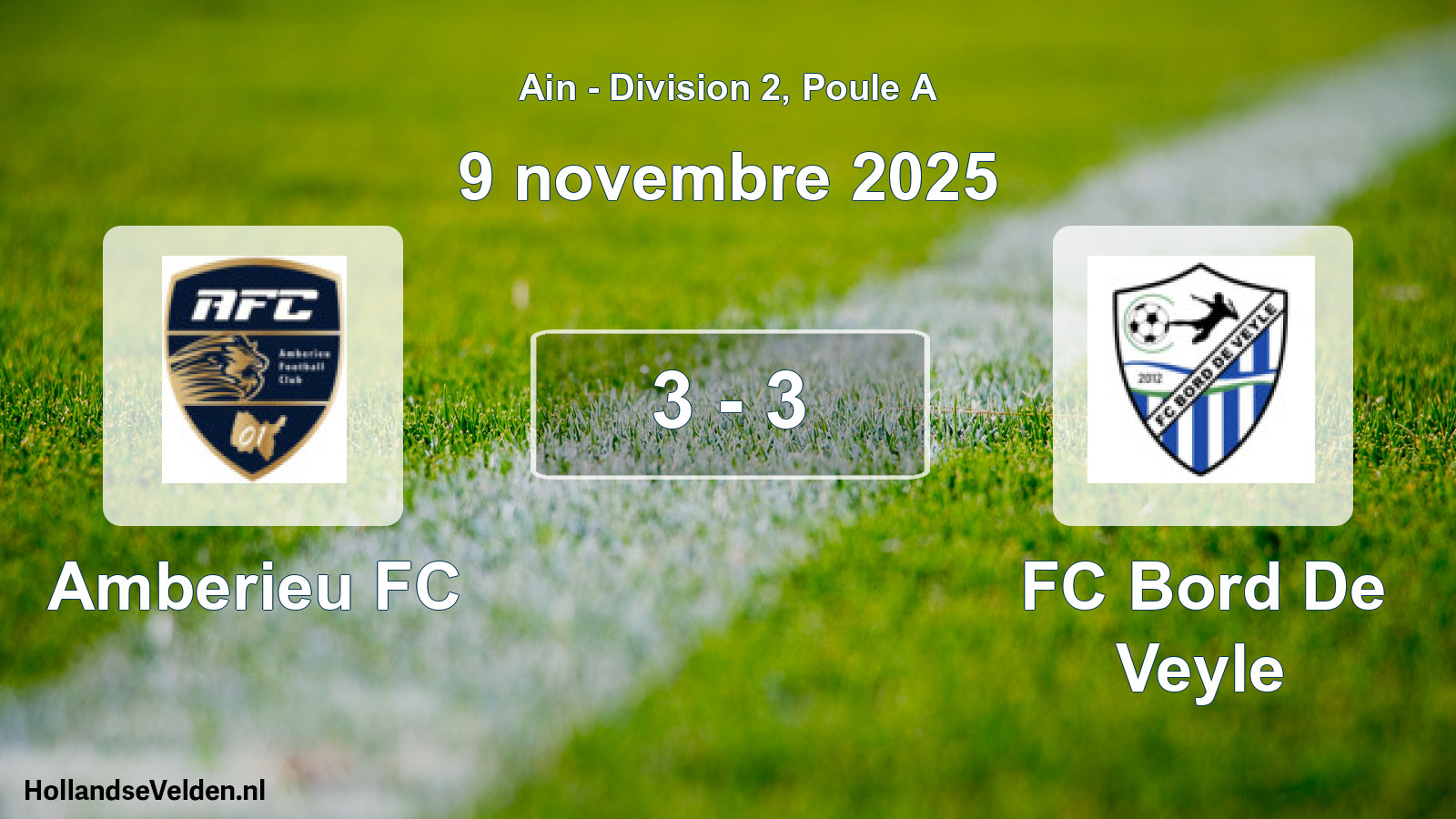 Match joué: Amberieu FC - FC Bord De Veyle 3 - 3 (9 novembre 2025)