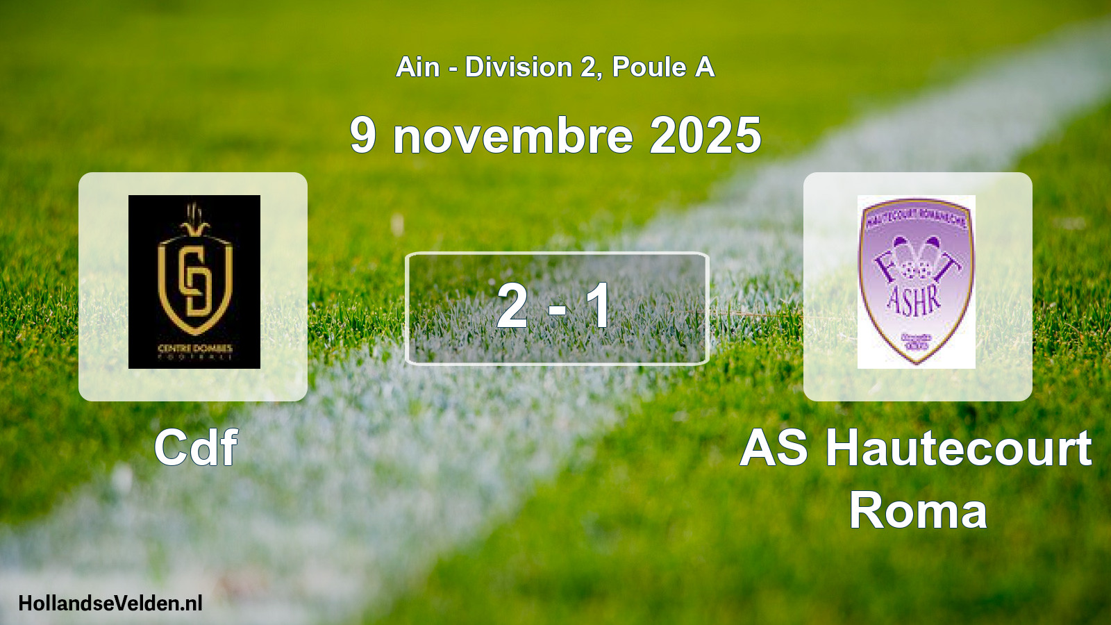 Match joué: Cdf - AS Hautecourt Roma 2 - 1 (9 novembre 2025)