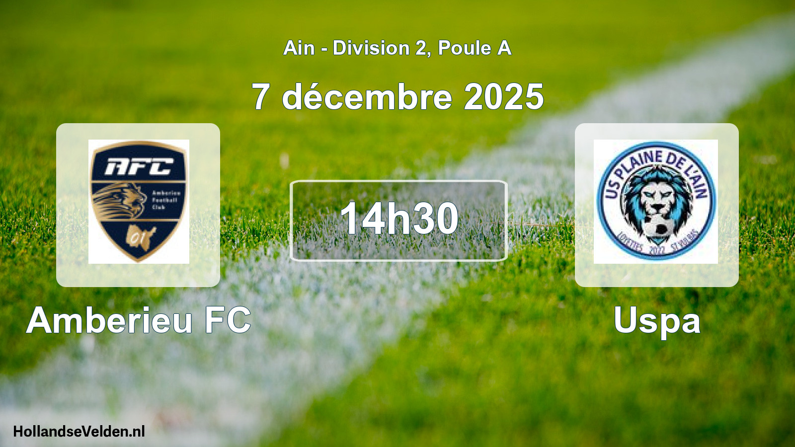 Match programmé: Amberieu FC - Uspa (7 décembre 2025)