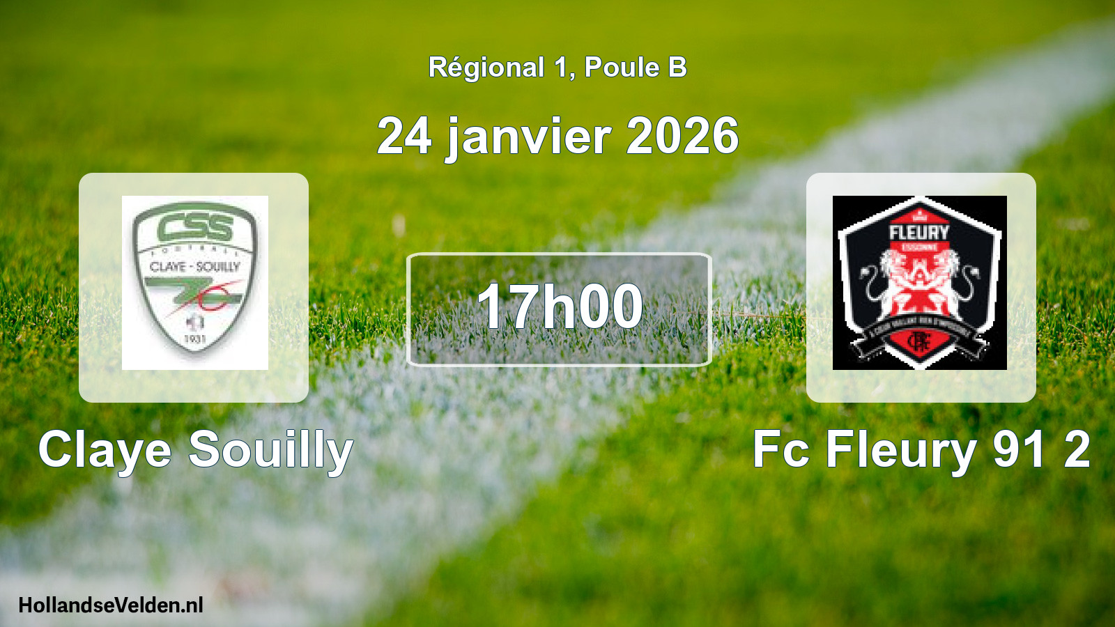 Geplande wedstrijd: Claye Souilly - Fc Fleury 91 2 (24 januari 2026)