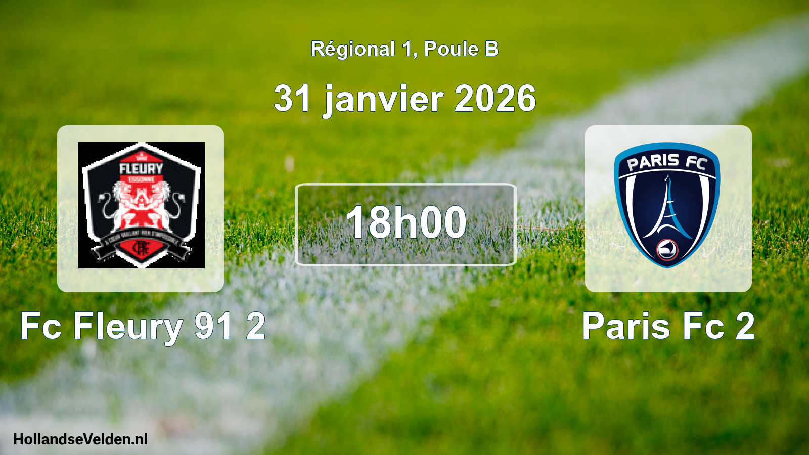 Scheduled Match: Fc Fleury 91 2 - Paris Fc 2 (31 January 2026)