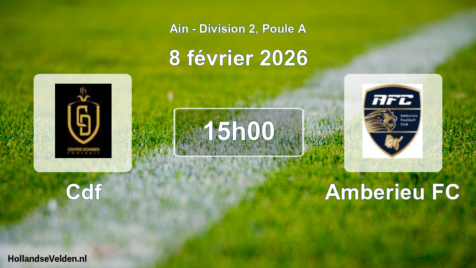 Scheduled Match: Cdf - Amberieu FC (8 February 2026)