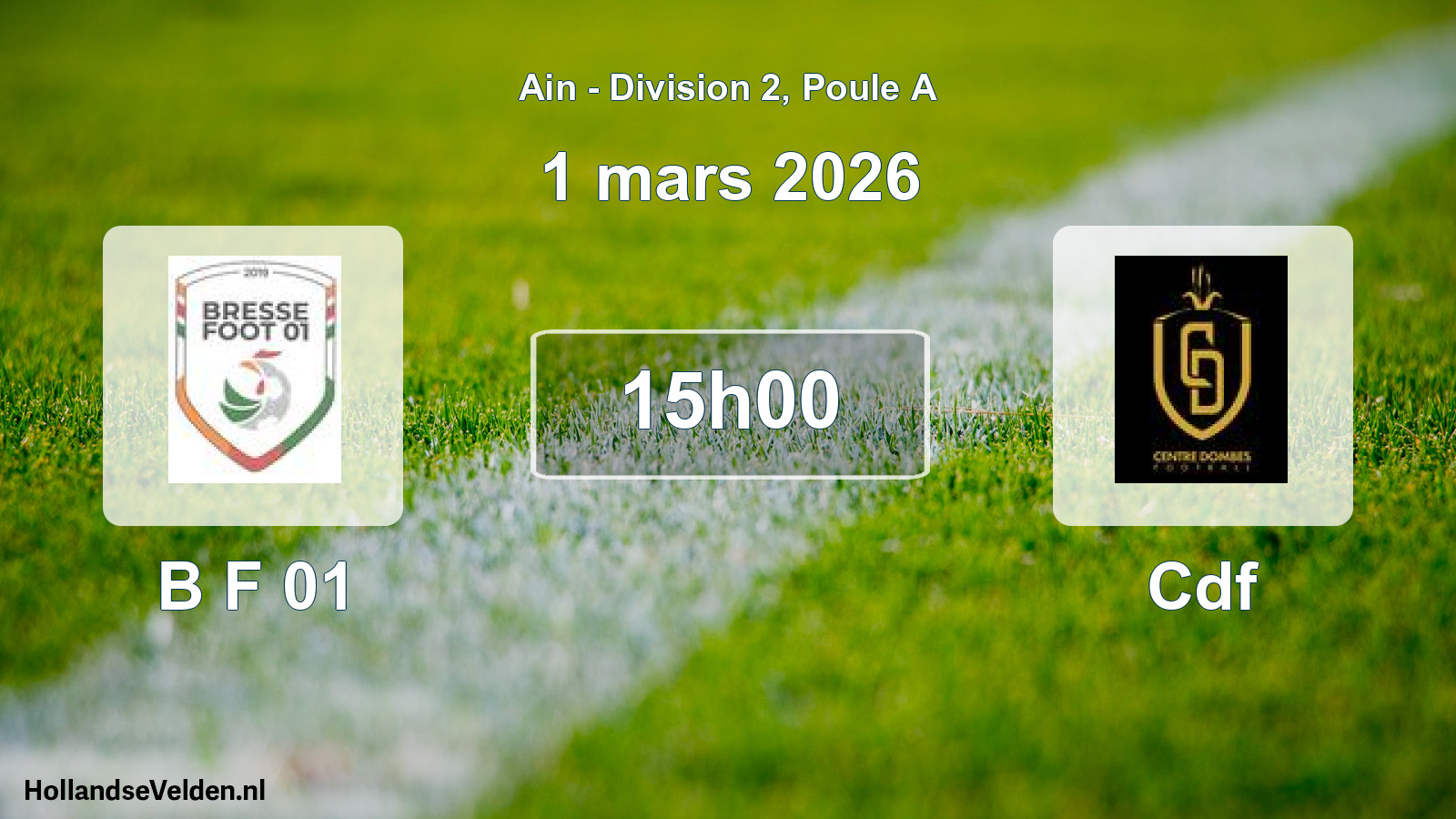 Geplande wedstrijd: B F 01 - Cdf (1 maart 2026)