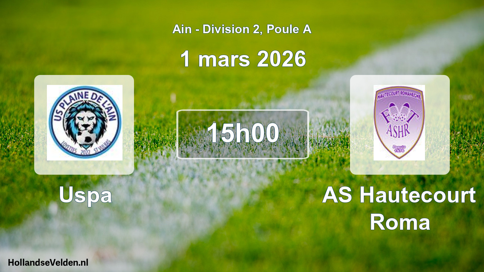 Match programmé: Uspa - AS Hautecourt Roma (1 mars 2026)