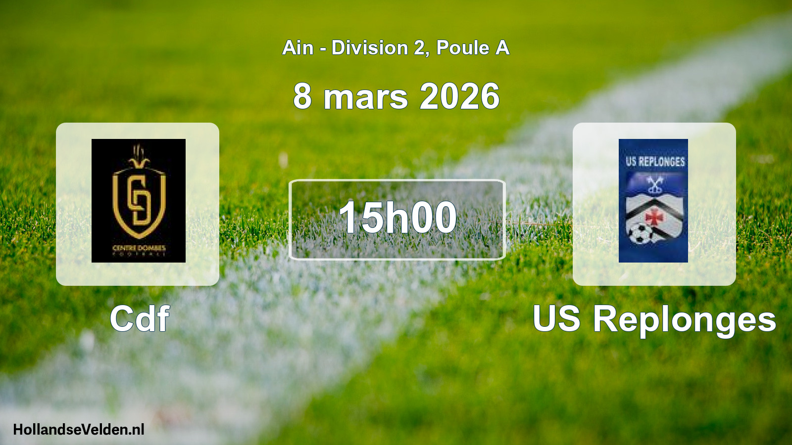 Geplande wedstrijd: Cdf - US Replonges (8 maart 2026)