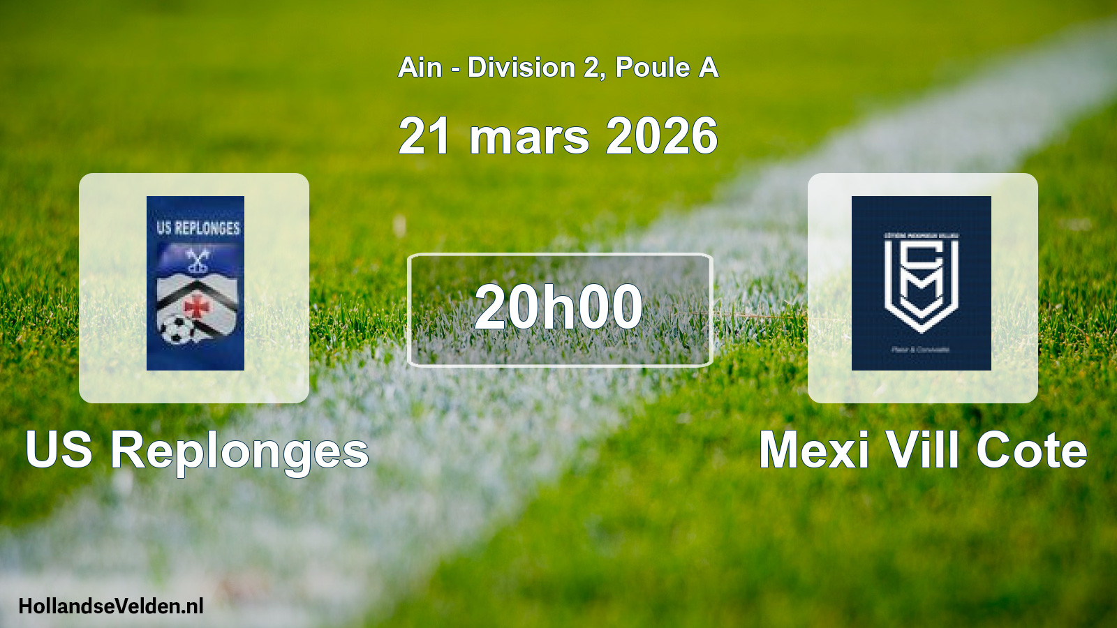 Match programmé: US Replonges - Mexi Vill Cote (21 mars 2026)