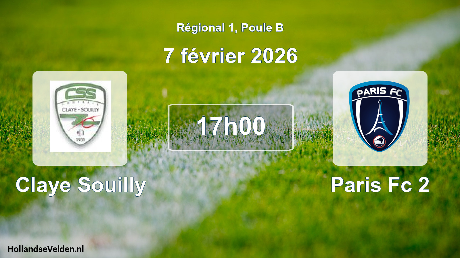 Geplande wedstrijd: Claye Souilly - Paris Fc 2 (7 février 2026)