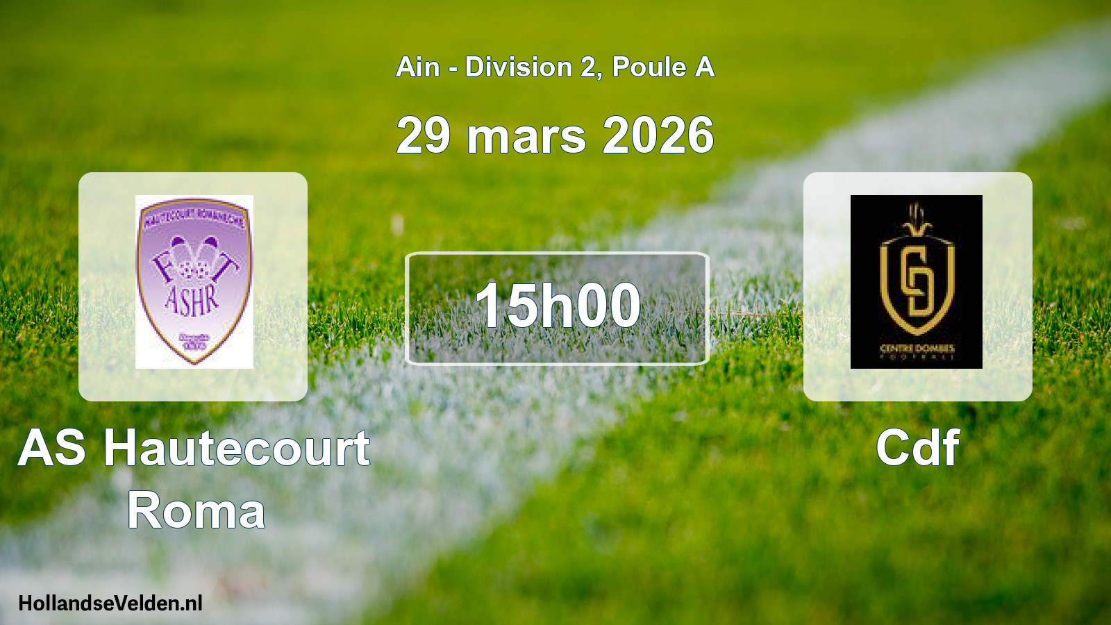 Match programmé: AS Hautecourt Roma - Cdf (29 mars 2026)