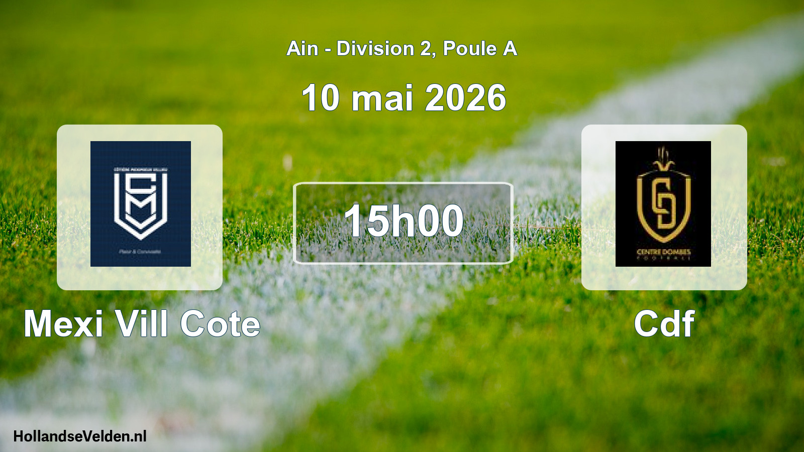 Match programmé: Mexi Vill Cote - Cdf (10 mai 2026)
