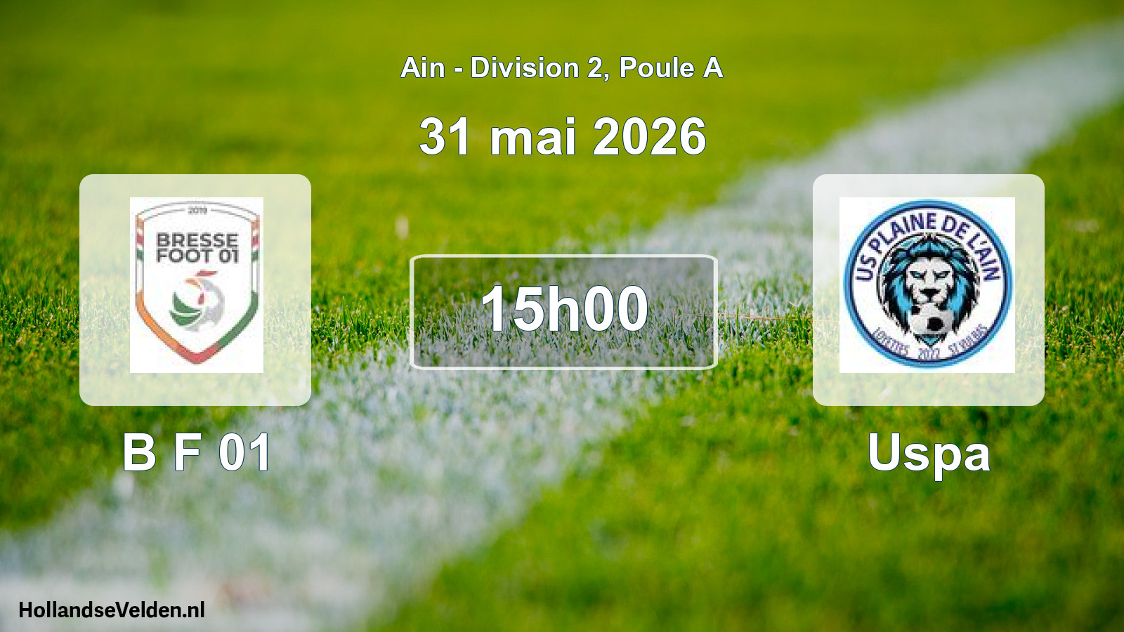 Geplande wedstrijd: B F 01 - Uspa (31 mei 2026)